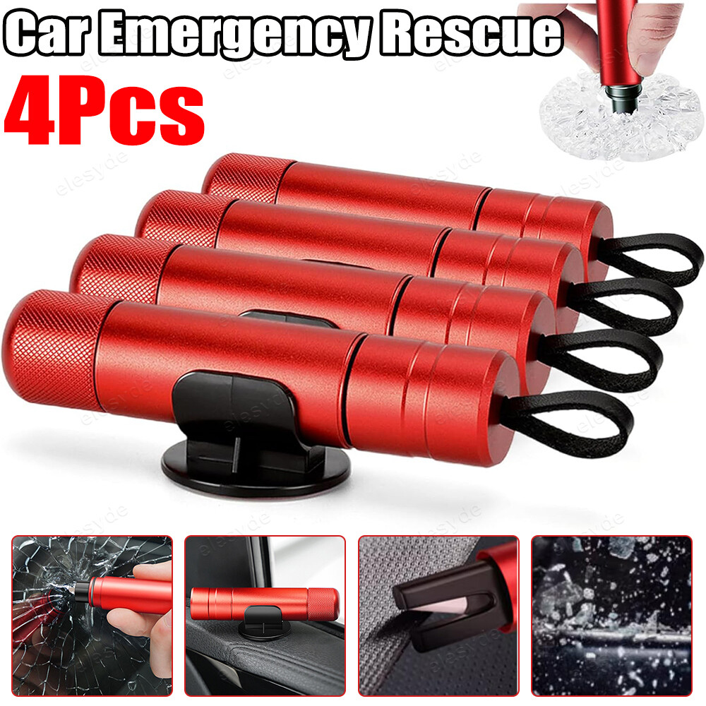 4Pcs Car Safety Hammer Emergency Escape Tool Seat Belt Cutter & Window Breaker