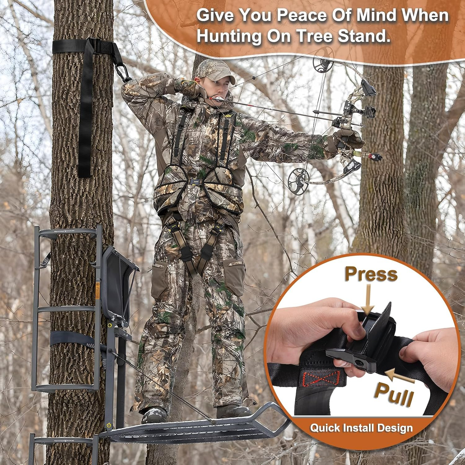 Tree Strap Hunting, Hunting Safety Harness Tree Strap, Tree Stand Safety Strap,