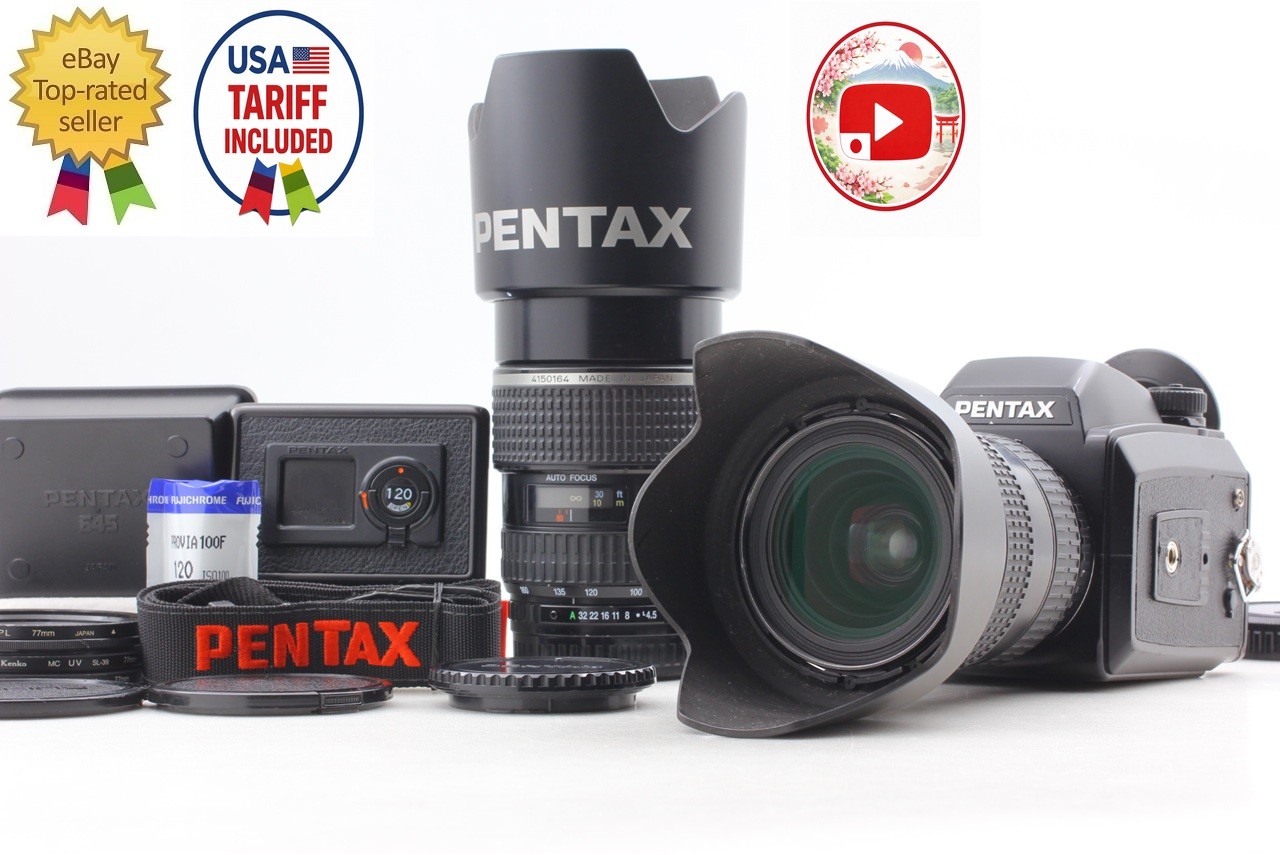 [ N MINT w/ Hood ] Pentax 645N Camera FA 45-85mm + FA 80-160mm F4.5 From JAPAN