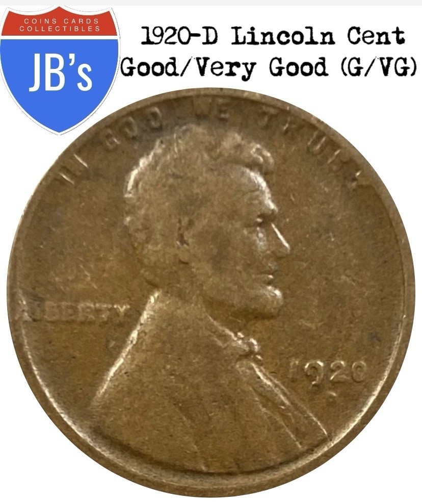 1920-D Lincoln Wheat Cent Penny 1c - Good/Very Good (G/VG)