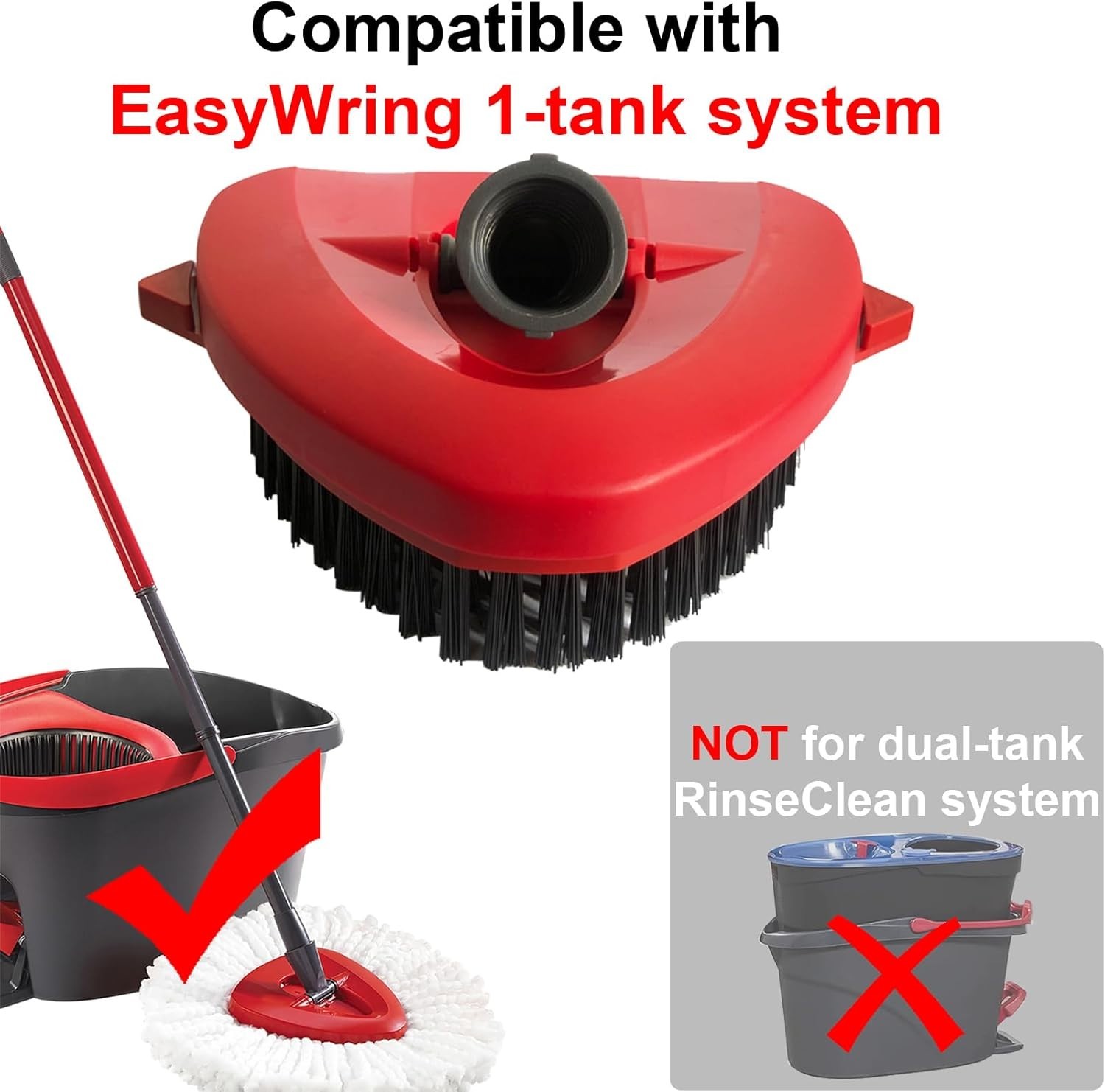 Dual Replacement Spin Mop Scrub Heads - Efficient Deep Cleaning for All Surfaces