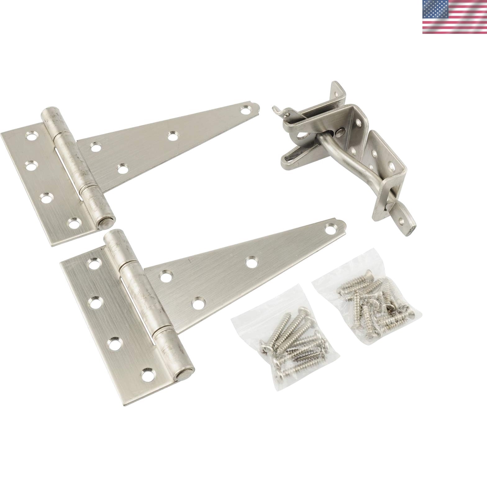 Comprehensive Stainless Steel Gate Hardware Set with  Latches and Hinges