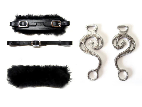 Set Hackamore "Baroque" in color silver-real sheepskin-embellished