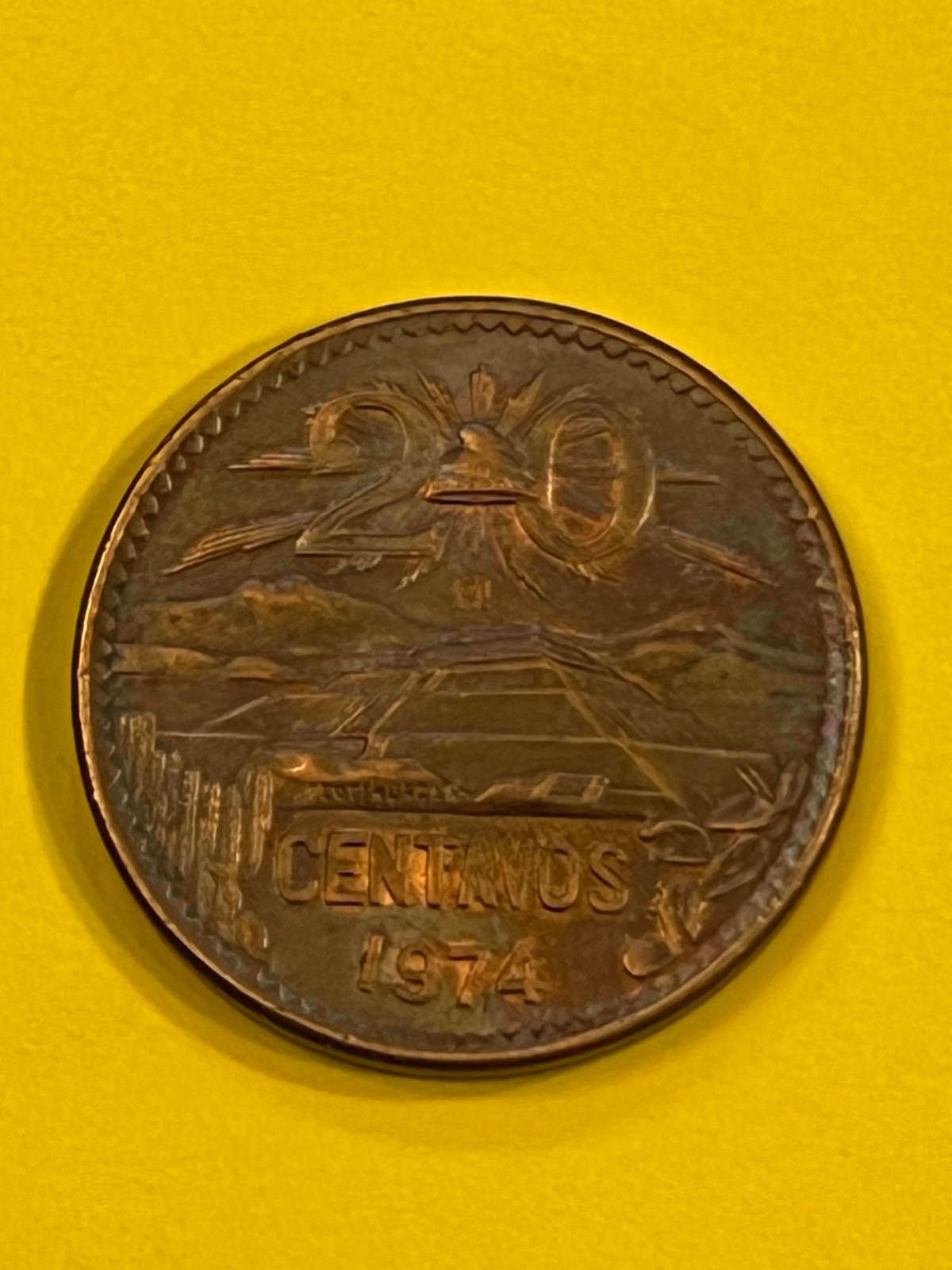 COIN MEXICO 1974 20 CENTAVOS AGUILA  FREE SHIPPING