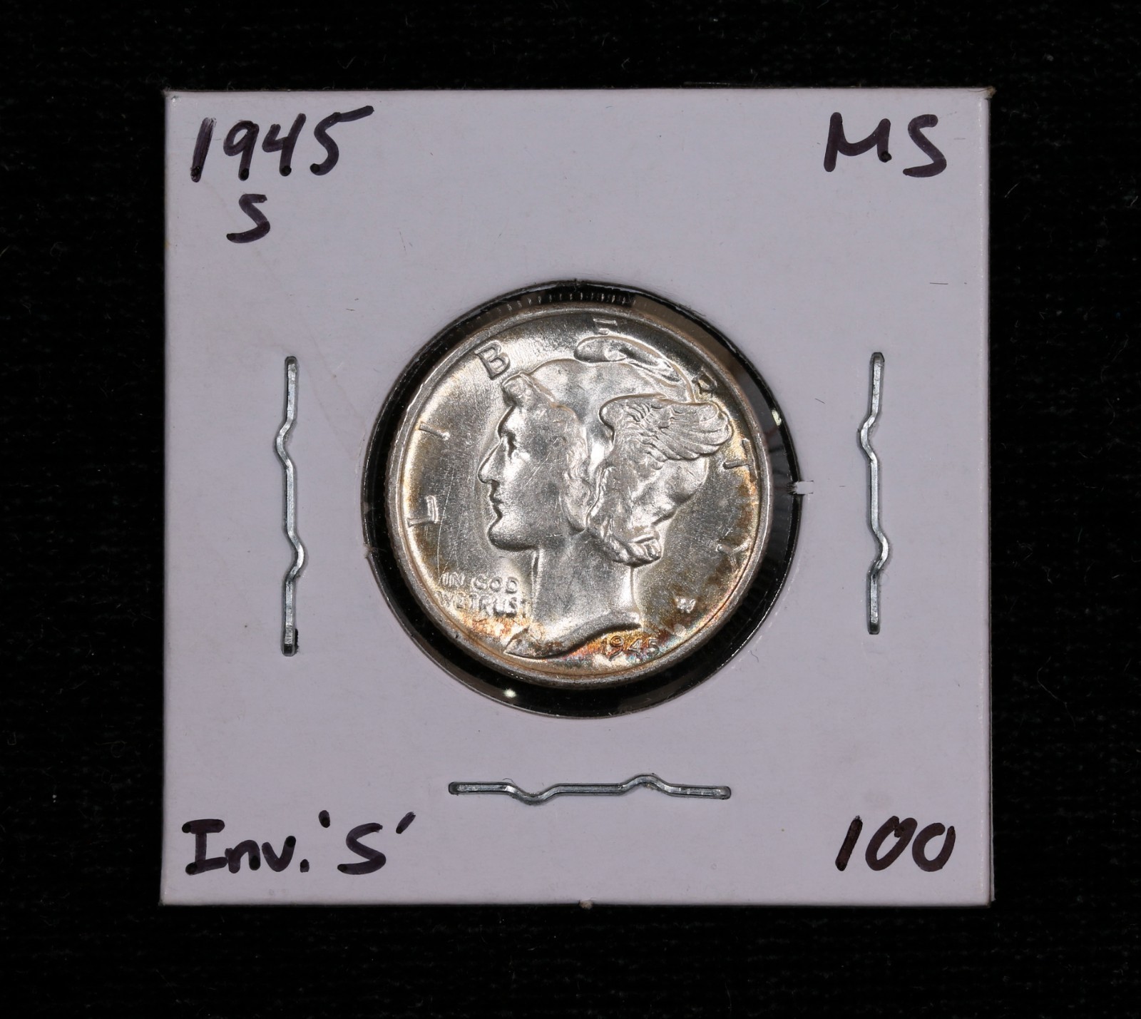 1945 S Inverted S Mercury Dime #M6060