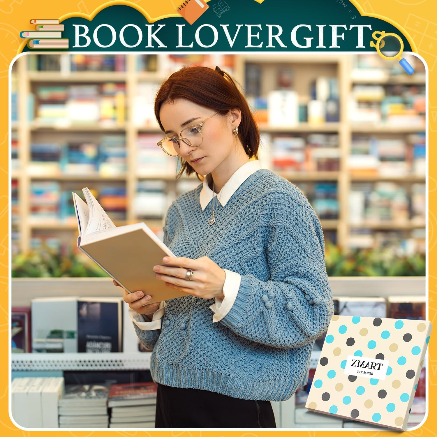 Book Lover Gifts - Funny Reading Teacher Socks for Readers Women Men with Card