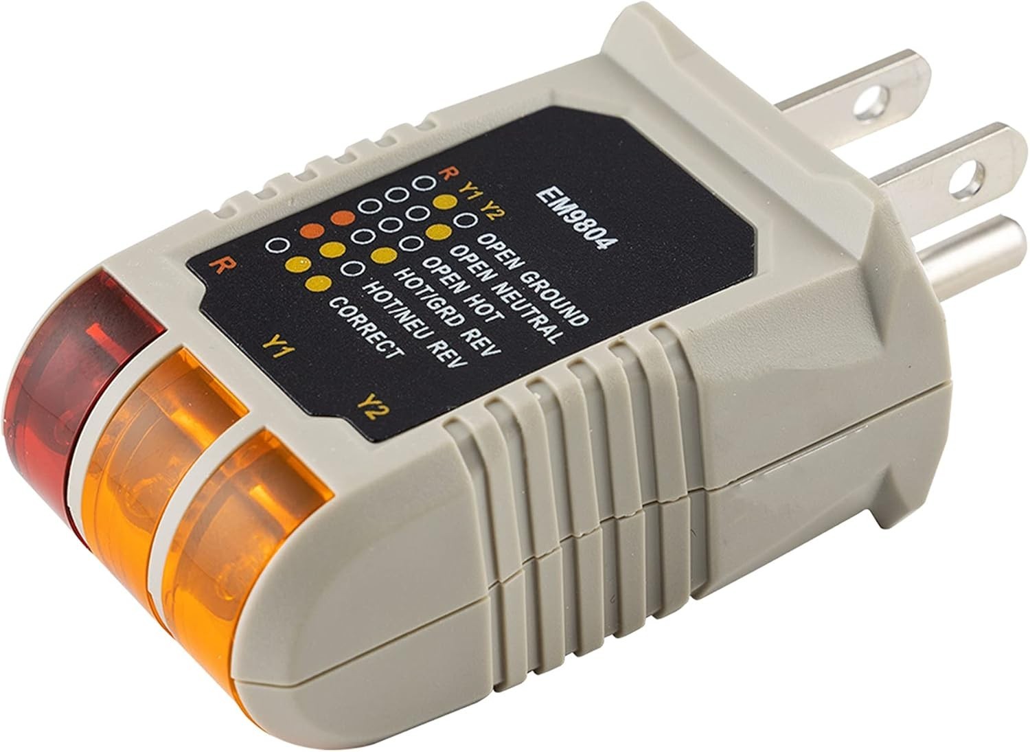 3-Wire Receptacle Tester, 110-125 VAC – Listed with 6 LED Visual Tests