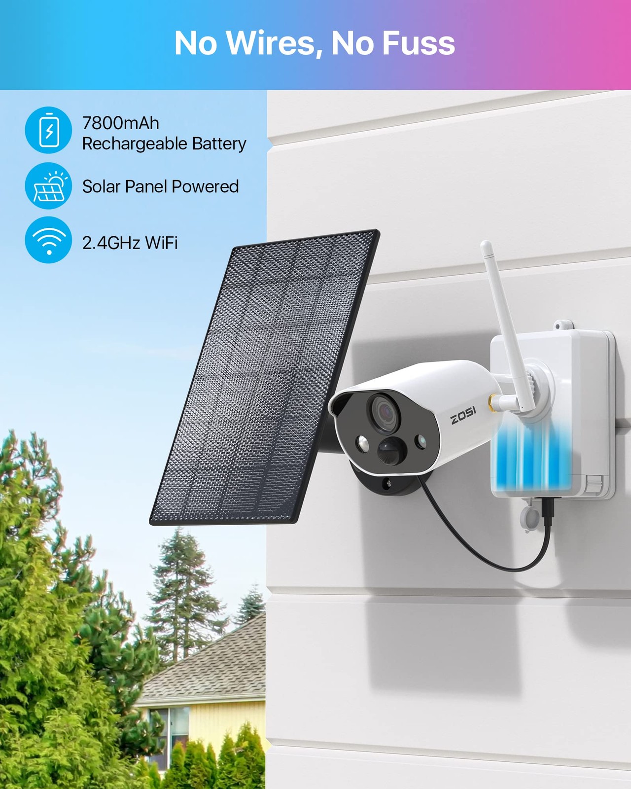 C306 Pro 2K Solar Security Cameras Wireless Outdoor, 4PACK Outdoor Cameras fo...