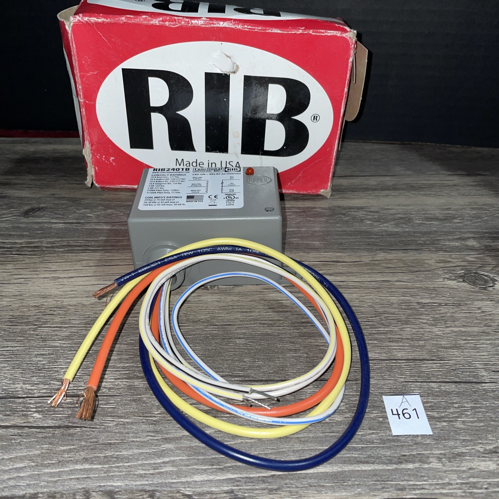 NEW RIB RIB2401B Enclosed Relay 24V AC/DC, 120VAC, 20Amp SPDT.