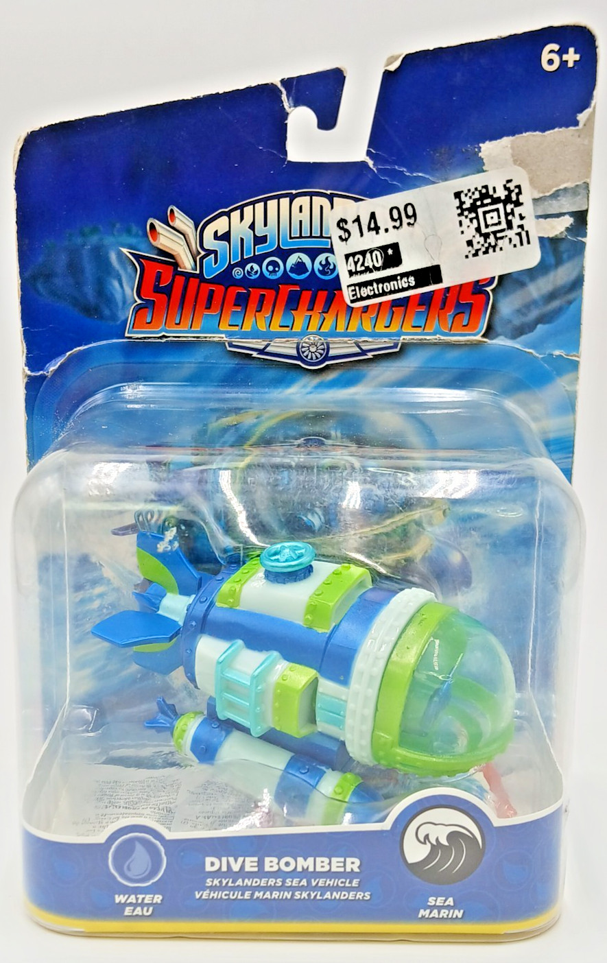 Skylanders Super Chargers Dive Bomber Skylanders Sea Vehicle Water Element FLAWS