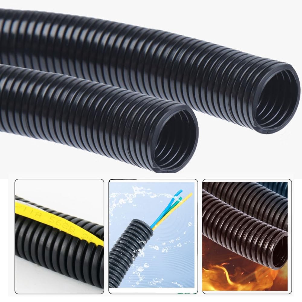 30 FT 1/4” Wire Loom Split Tubing,Dog Cat Cord Protector,Split Wire Loom Tubi...