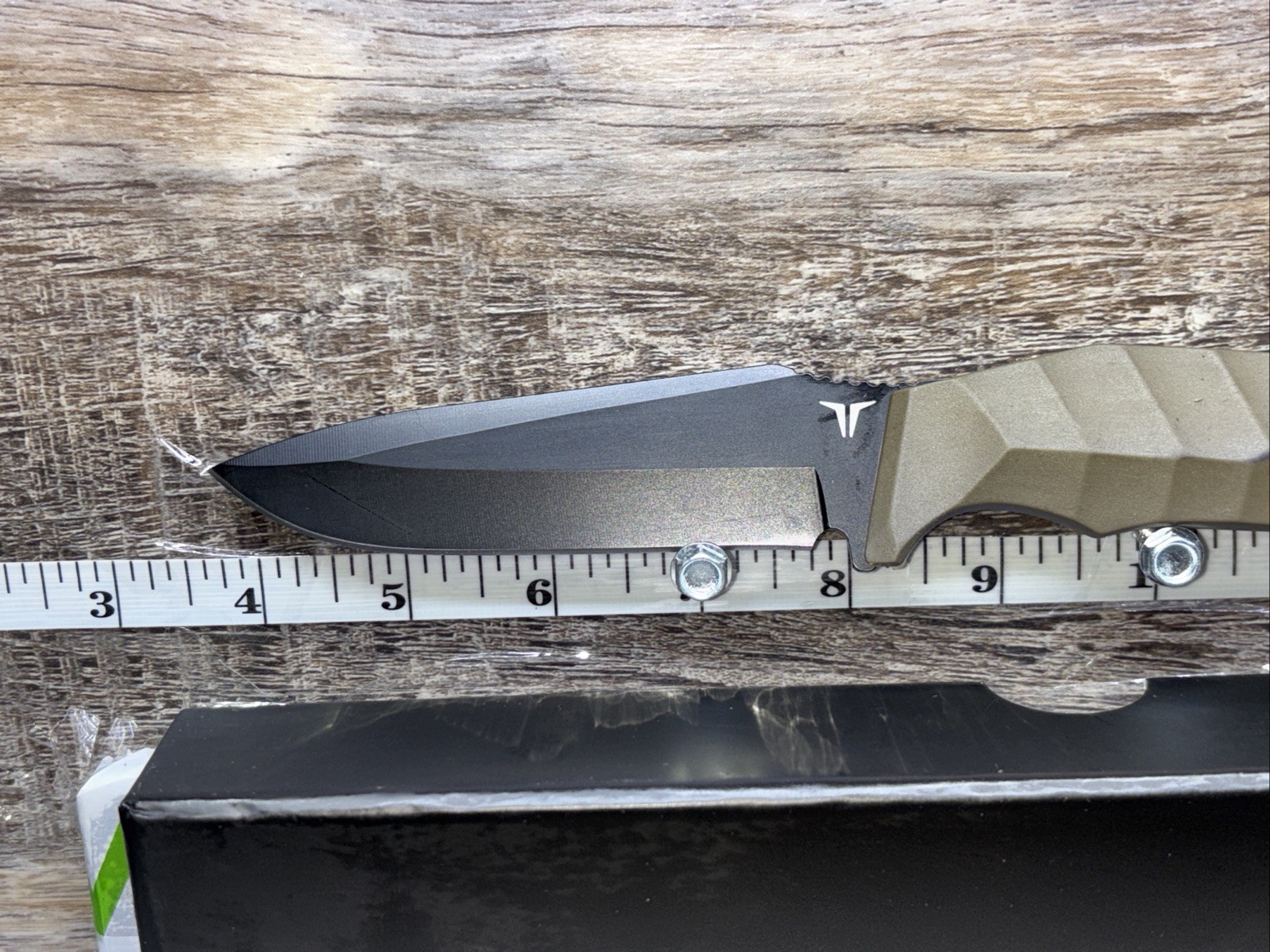 TRUE Fixed Blade 4 Inch Drop Point Blade Task Knife / Black with molded sheath