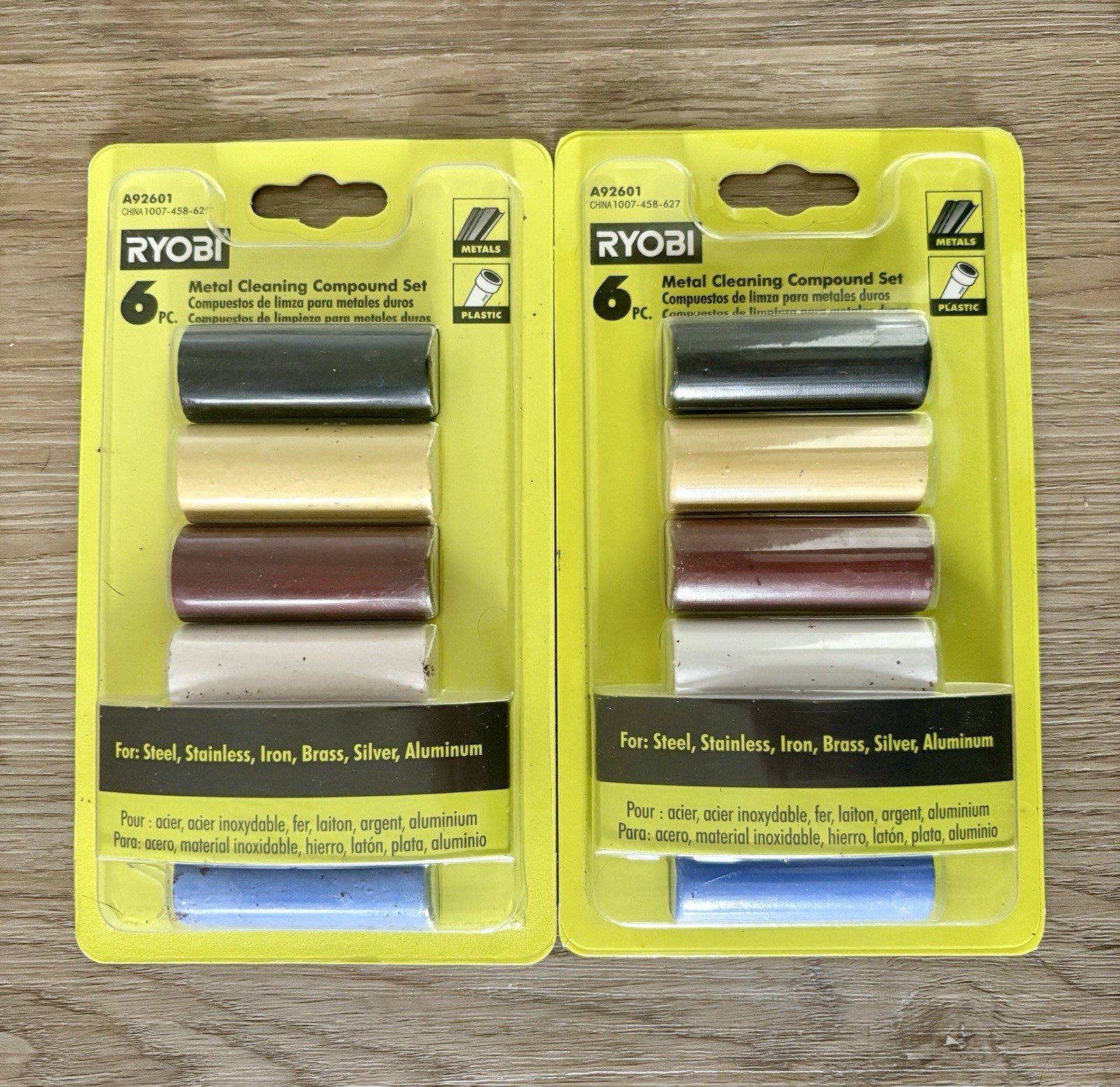 Ryobi 6pc Metal Cleaning Compound Set for Steel Brass Silver Iron— **2 PACKS**