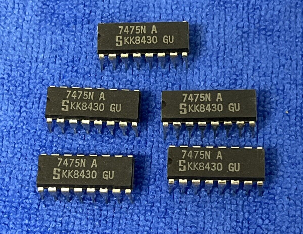 SIGNETICS ~ 7475N ~ IC,LATCH,SINGLE,4-BIT,STD-TTL,DIP,16PIN,PLASTIC (LOT OF 5)