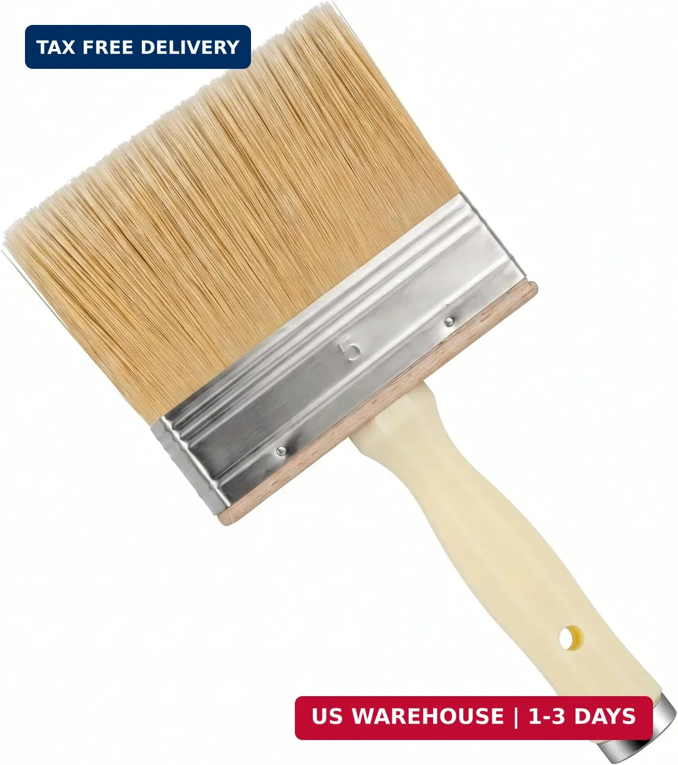 Mister Rui Deck Brush, 5-Inch Stain & Sealer Brush for Wood, Large Limewash Pain