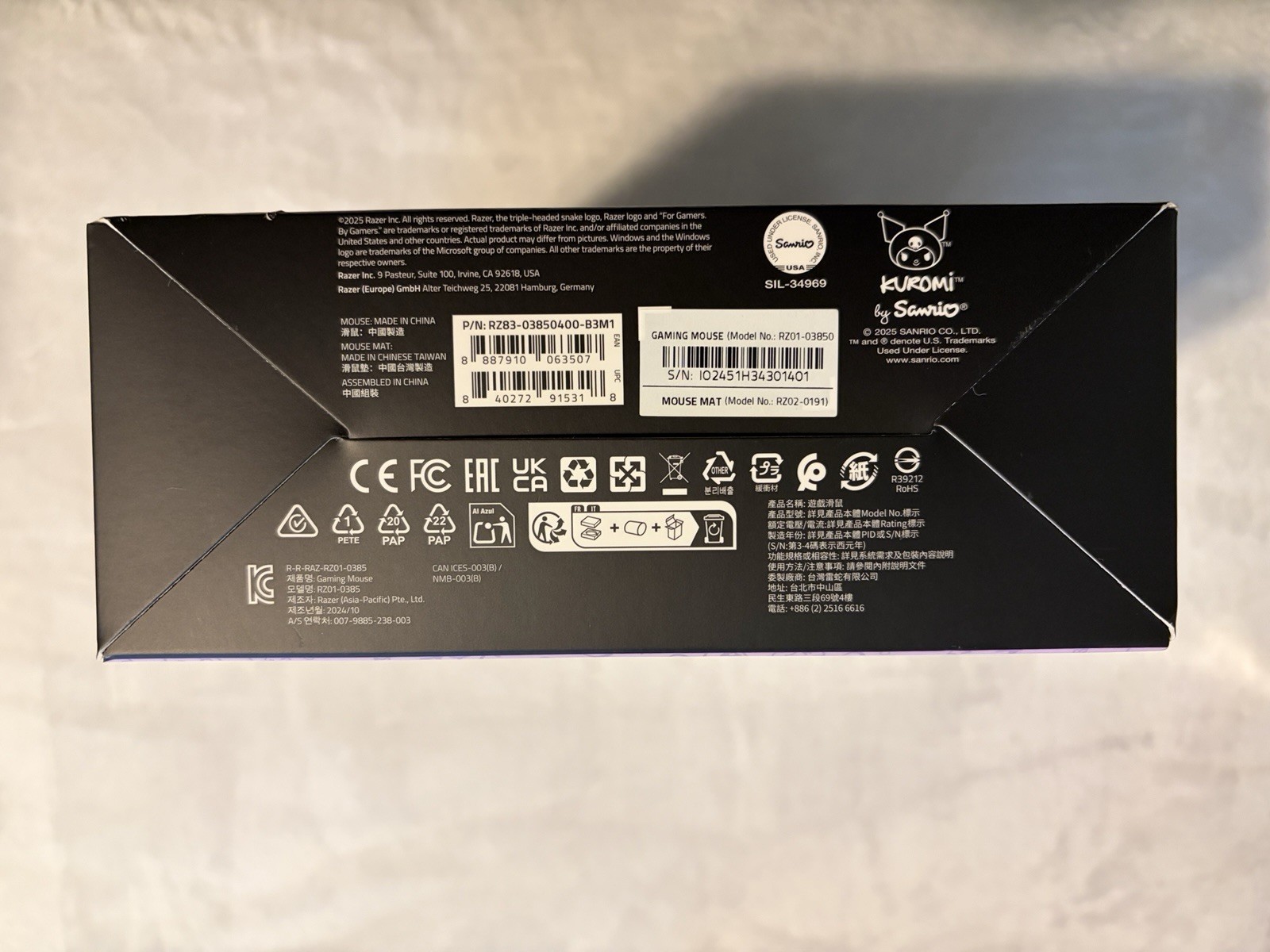 Razer DeathAdder Essential and Goliathus Mouse Mat Bundle - Kuromi Edition NEW