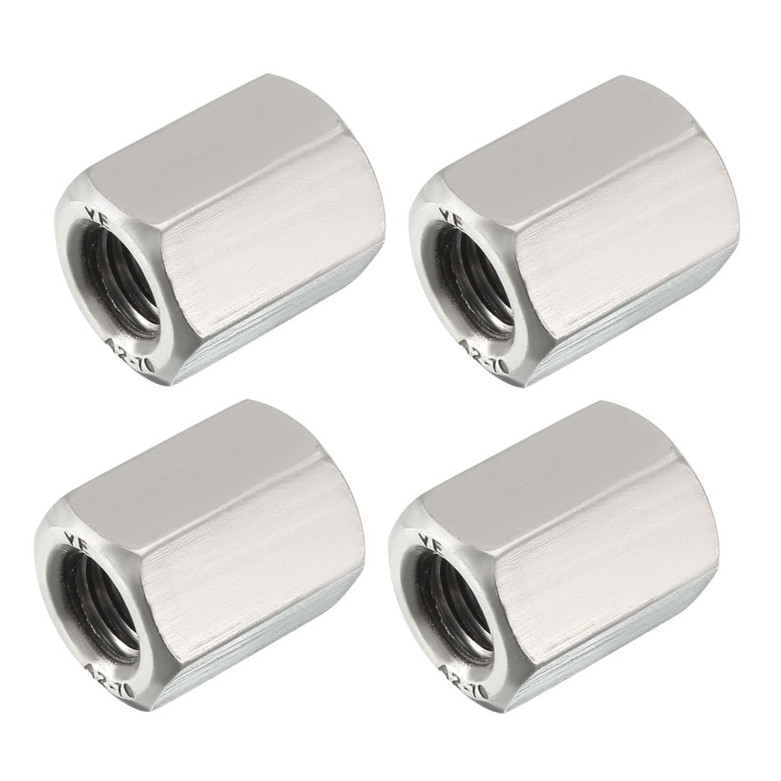 M10 X 1.5-Pitch 22mm Length 304 Stainless Steel Metric Hex Coupling Nut, 4-Pack