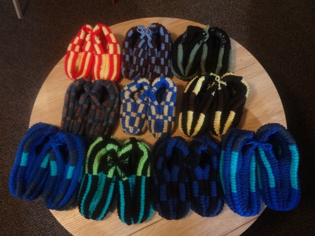 10--Karen's Handmade Knitted Slippers 6-7 and 10-12