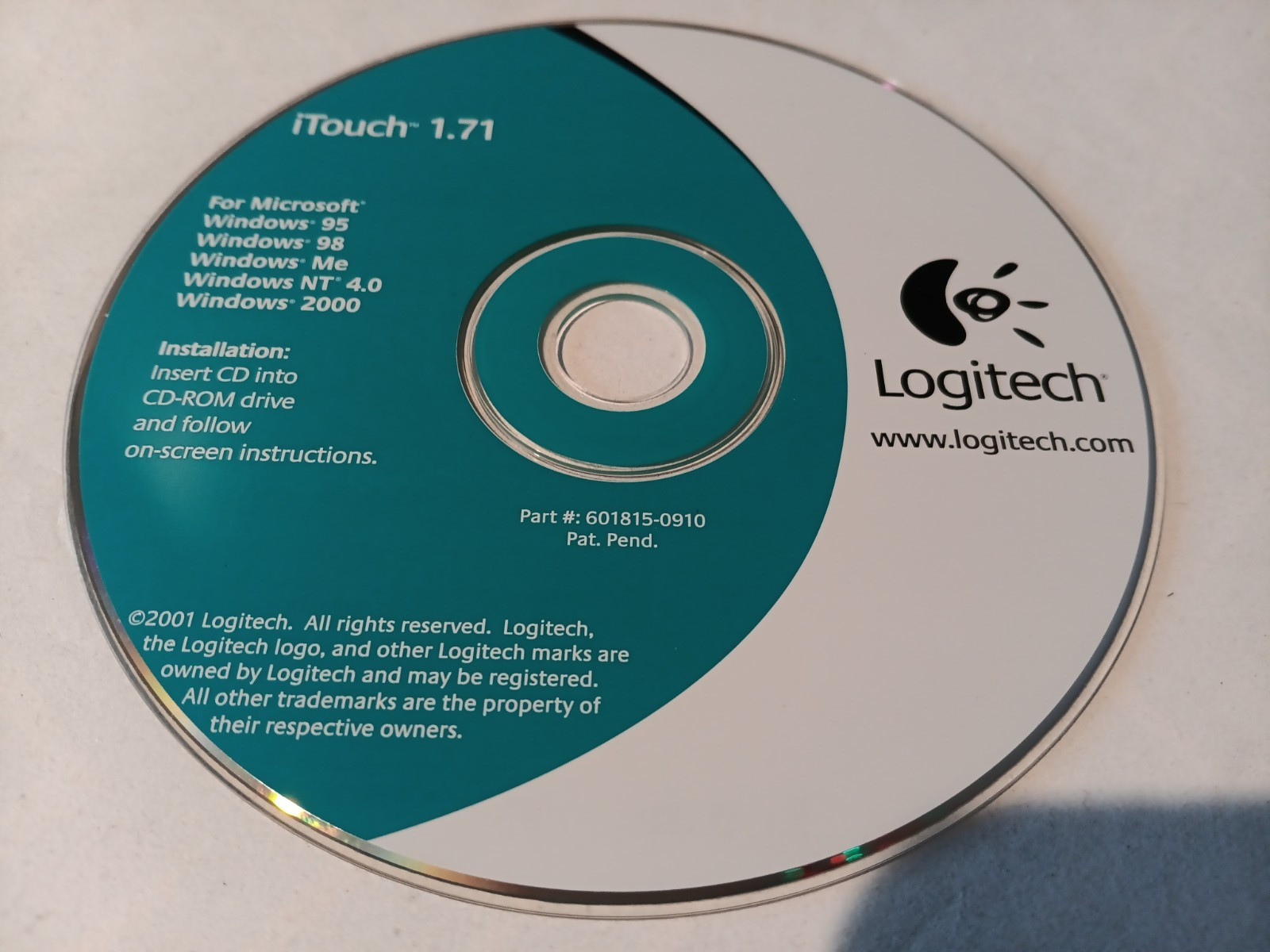 LOGITECH iTouch 1.71 Windows CD-ROM 2001