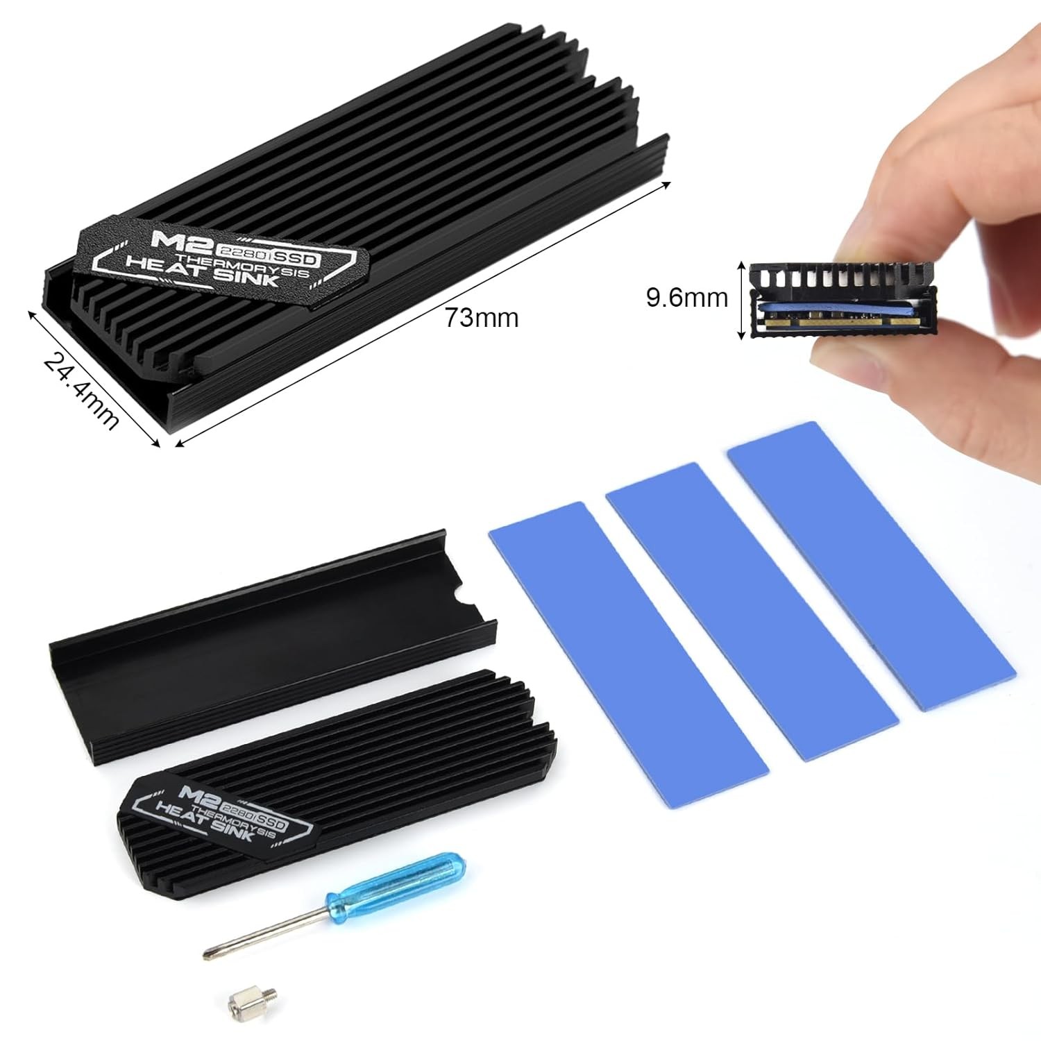 M.2 SSD Heatsink 2280 Thin Cooler Thermal Pads