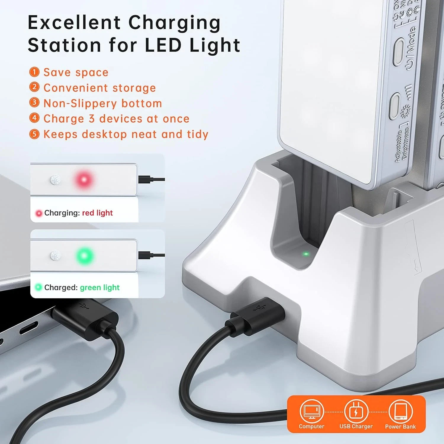 LED Closet Light with Charging Station, 4 Pcs Dimmer Rechargeable Motion Sensor