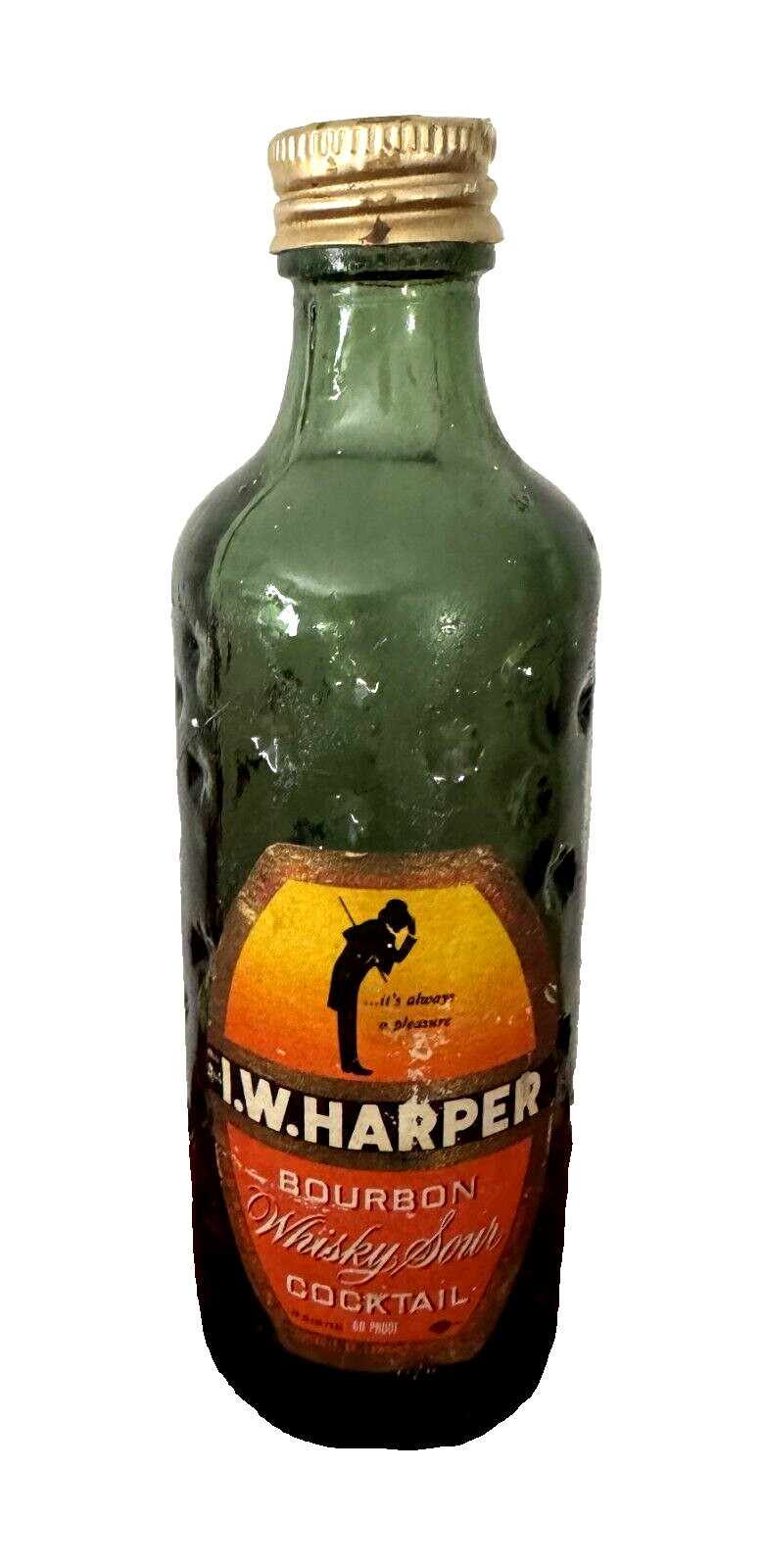 I. W. Harper Bourbon Whisky Sour Cocktail 1/10 Pint Bottle:  EMPTY ~ SHIPS FREE!