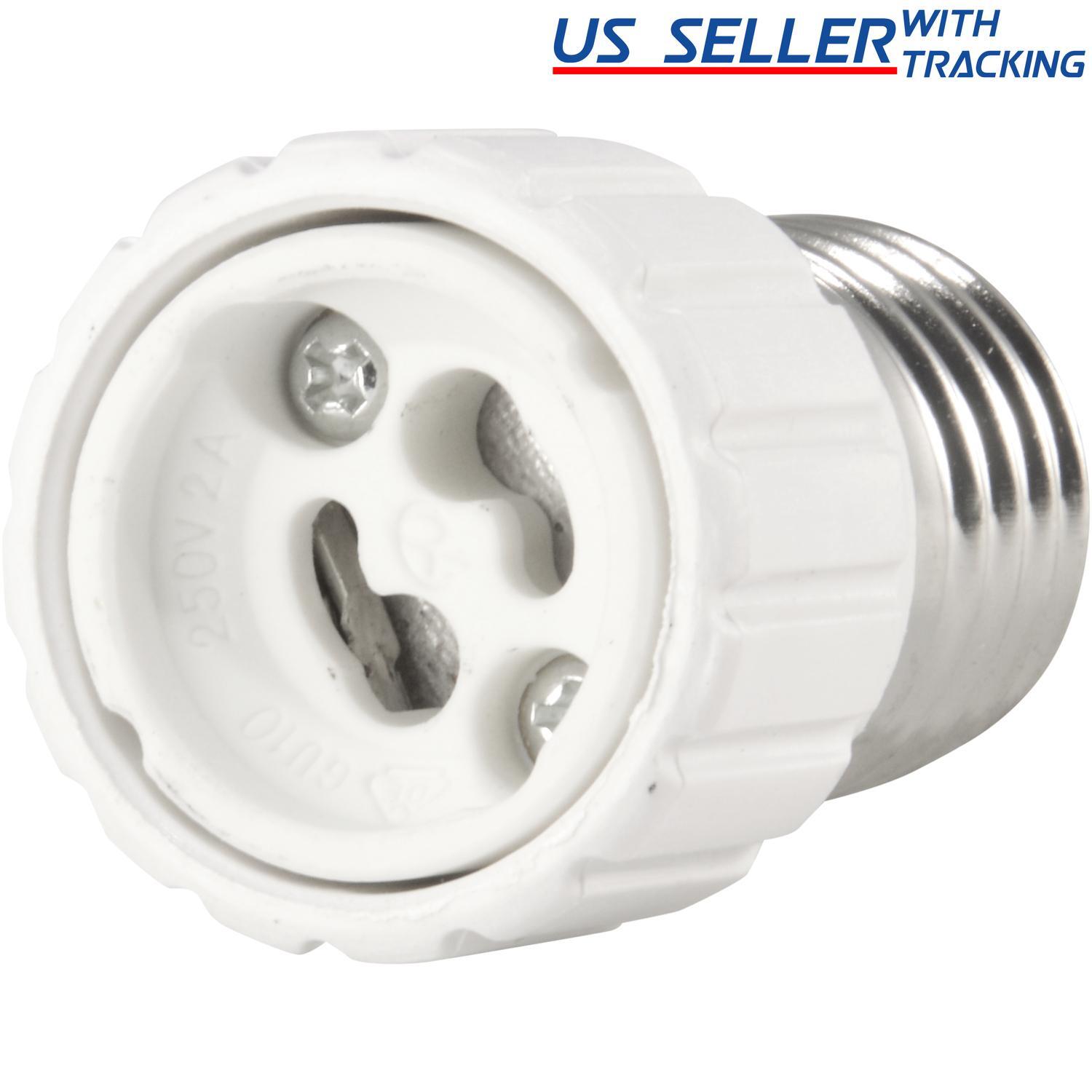 (5-pack) Light Bulb Socket Adapter Standard US E26 Medium Base to GU10 GU-10 5X