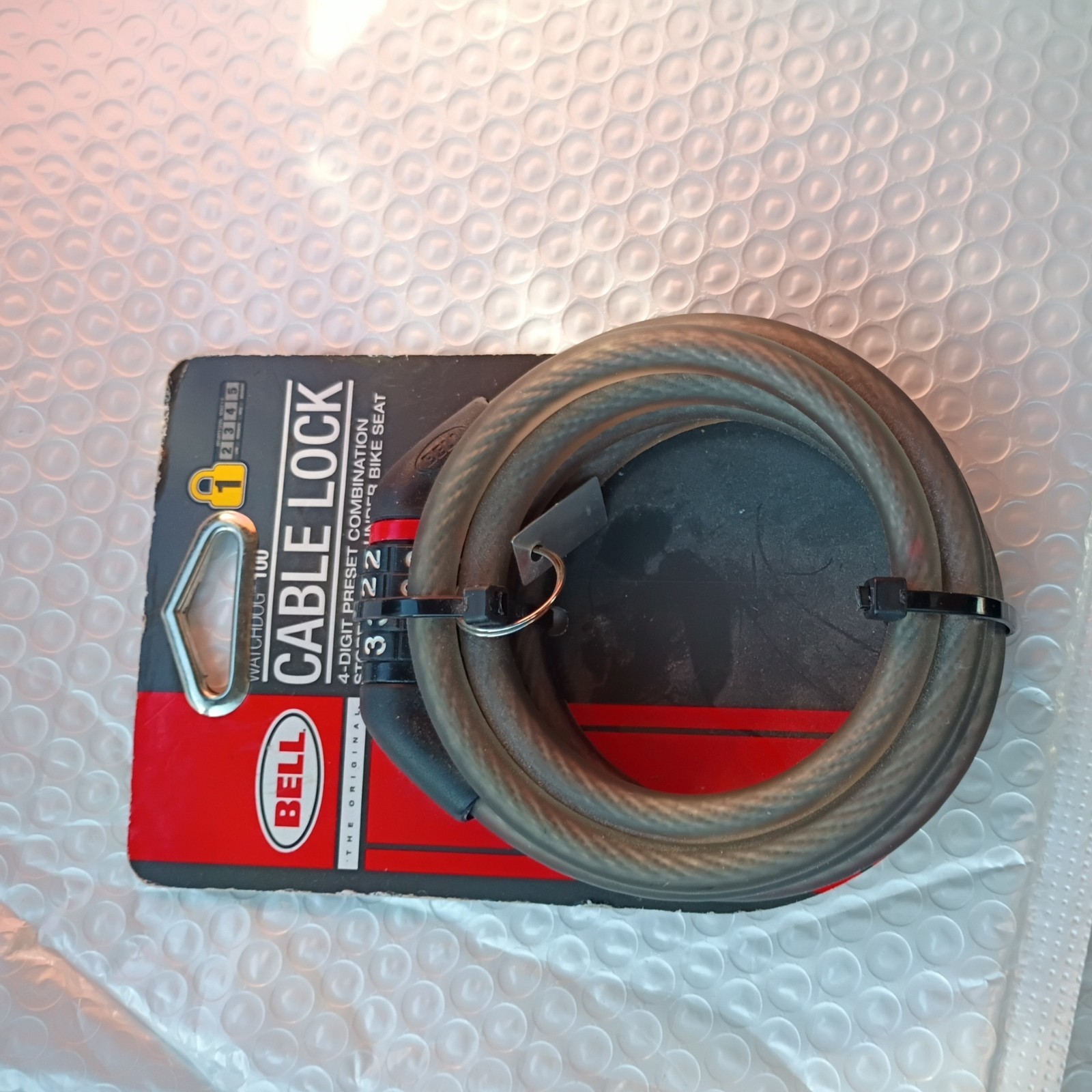 8MM Combo Cable Bicycle Lock 5ft gray