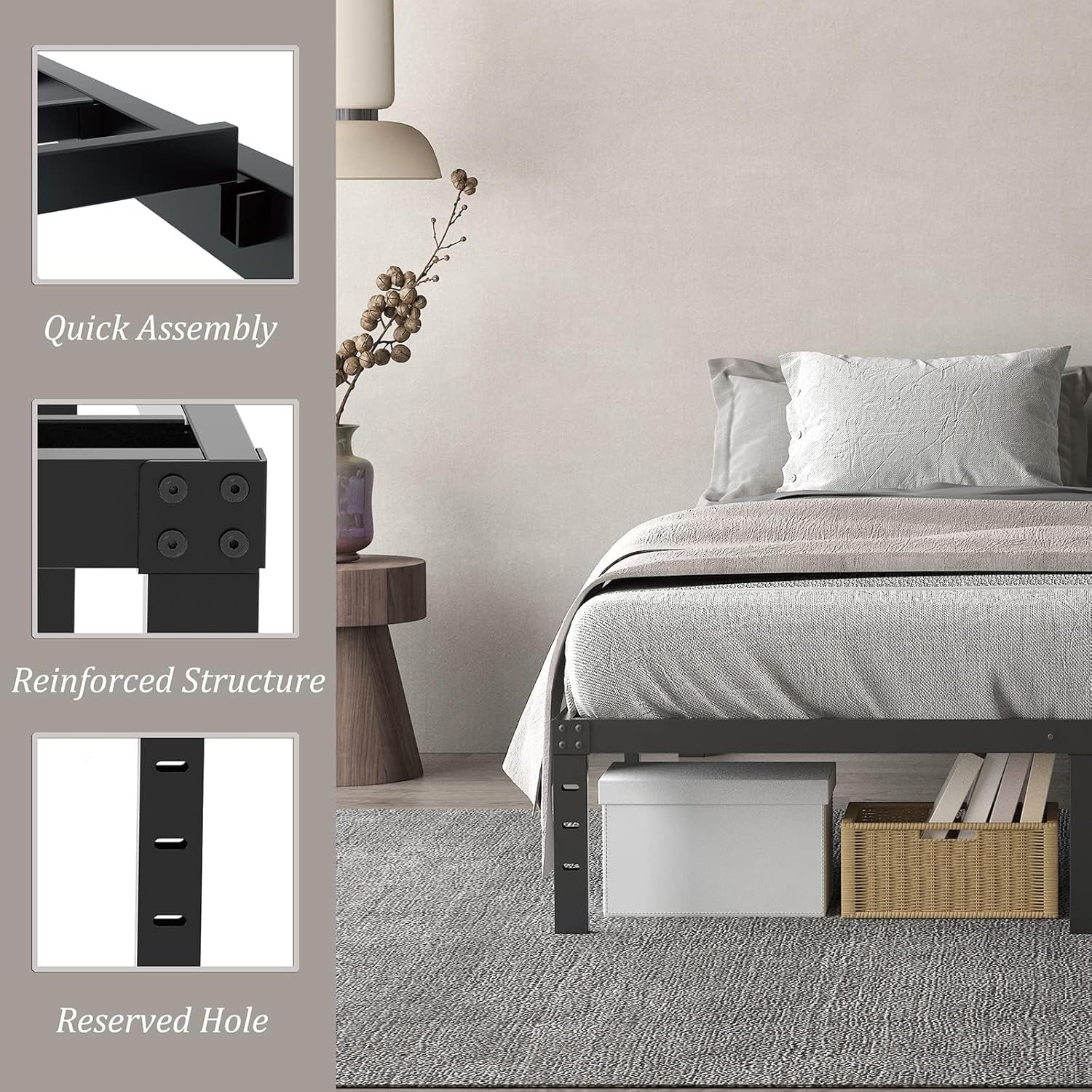 18 Inch Full Size Bed Frame Metal Platform Bed Frame Full Size No Box Spring