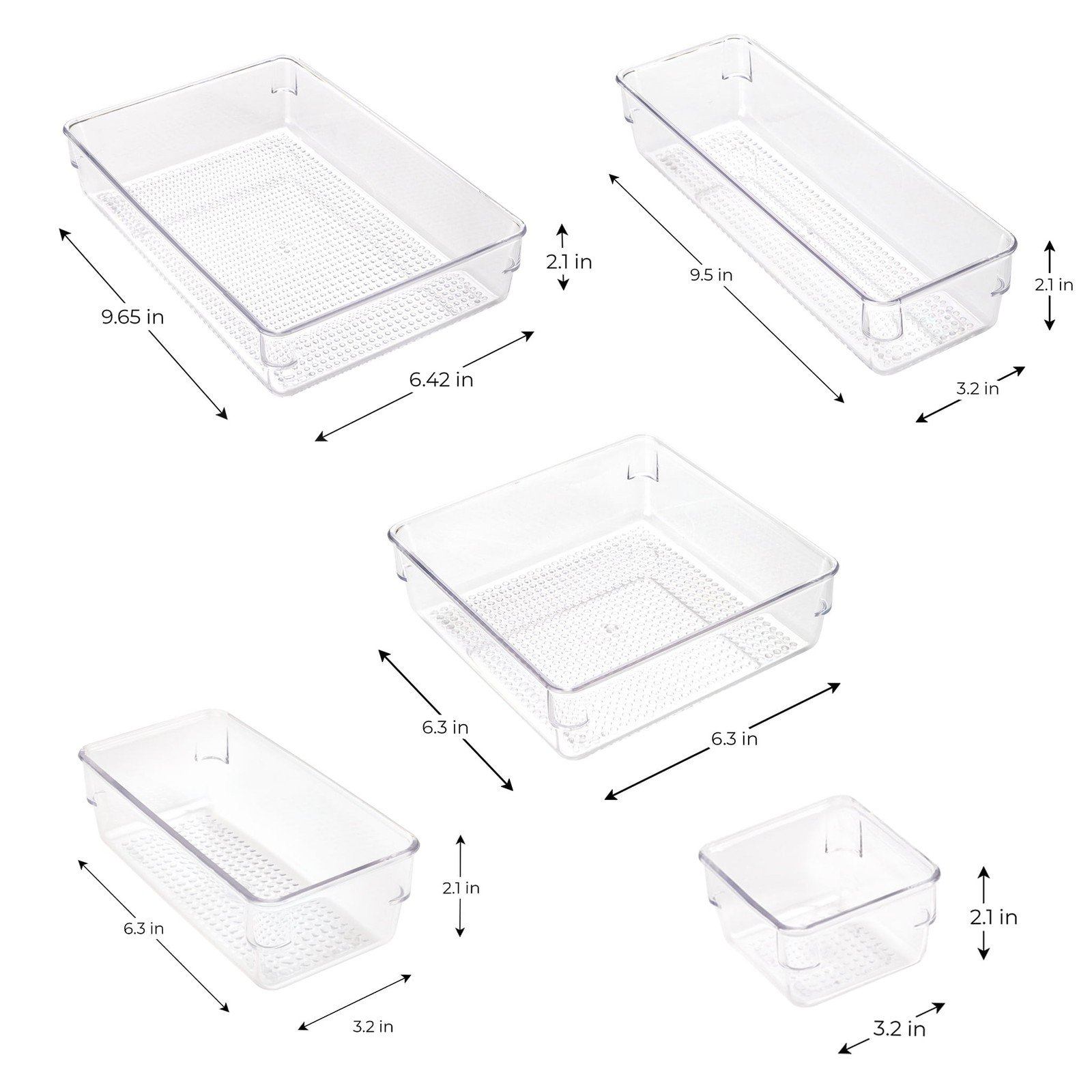 10-Piece Bathroom Storage Set W/ Clear Plastic & Stackable - Durable