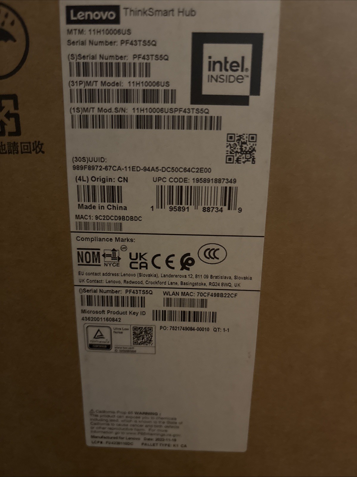 NEW Lenovo 11H10006US ThinkSmart Hub