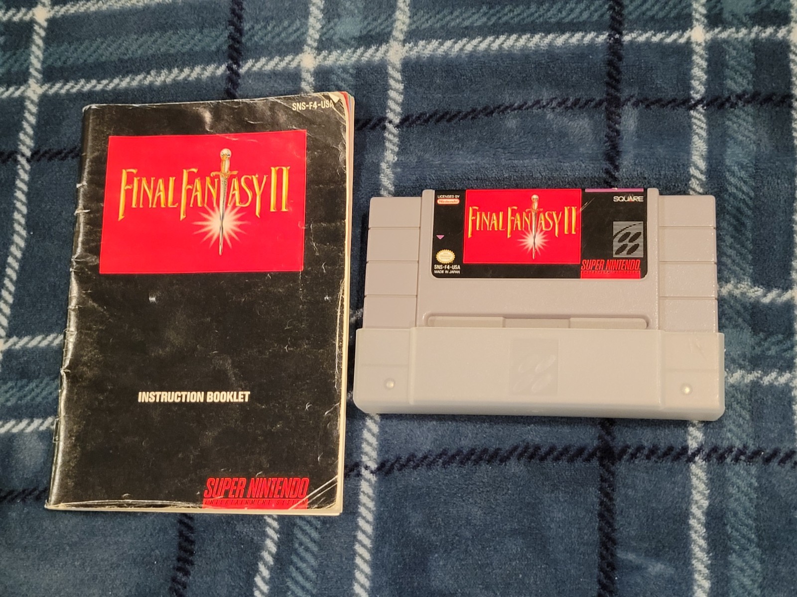 Final Fantasy II SNES - TESTED! Super Nintendo Cartridge and Instruction Booklet