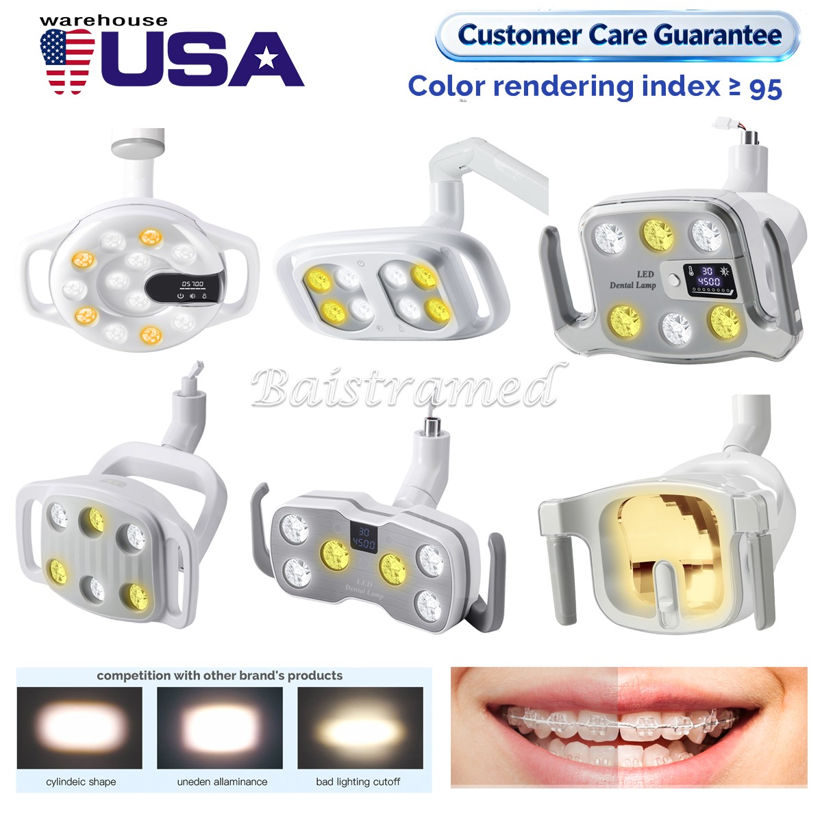 Sensor inducción lámpara dental led para la silla la unidad luz oral ajustable