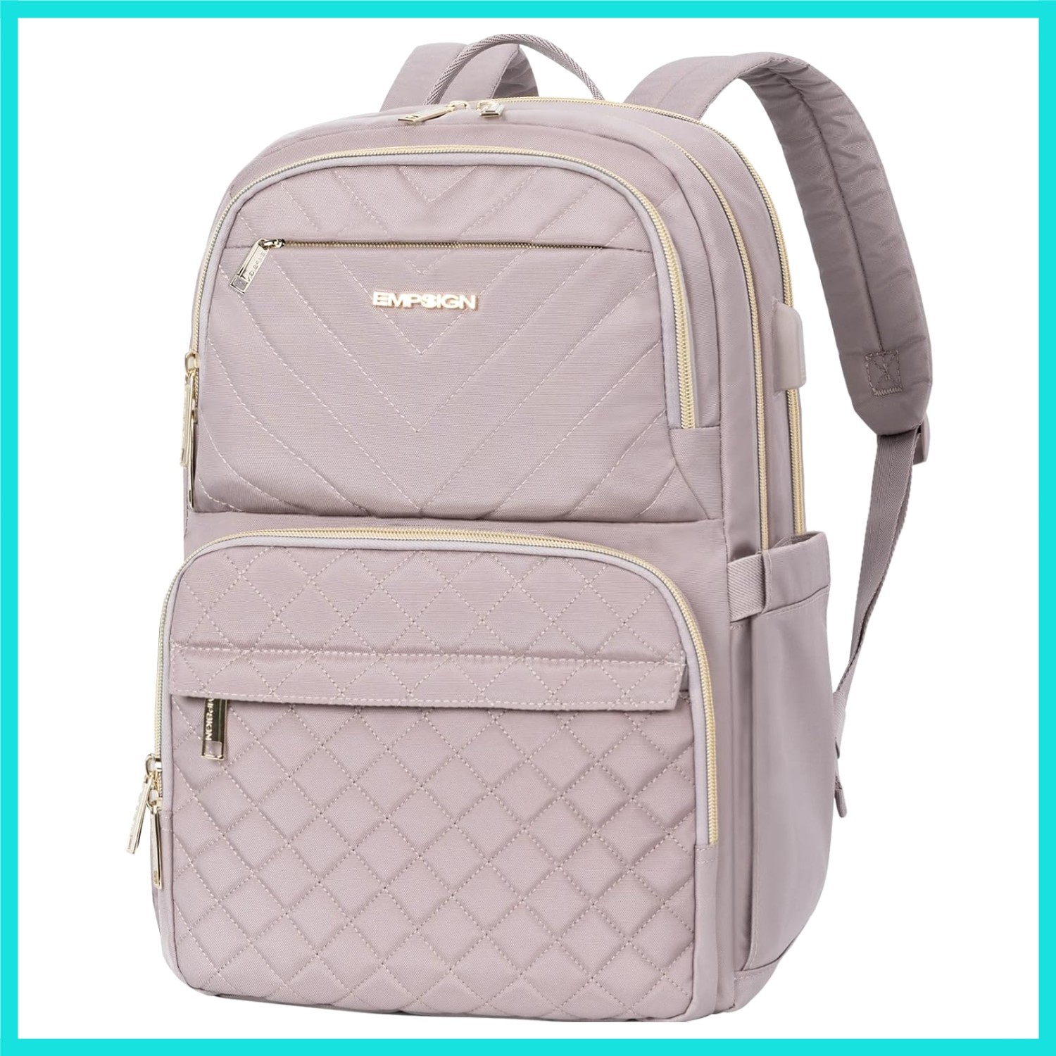 Laptop Backpack Purse for Women and Men with USB Charging Port, 15.6 Inch Tra...