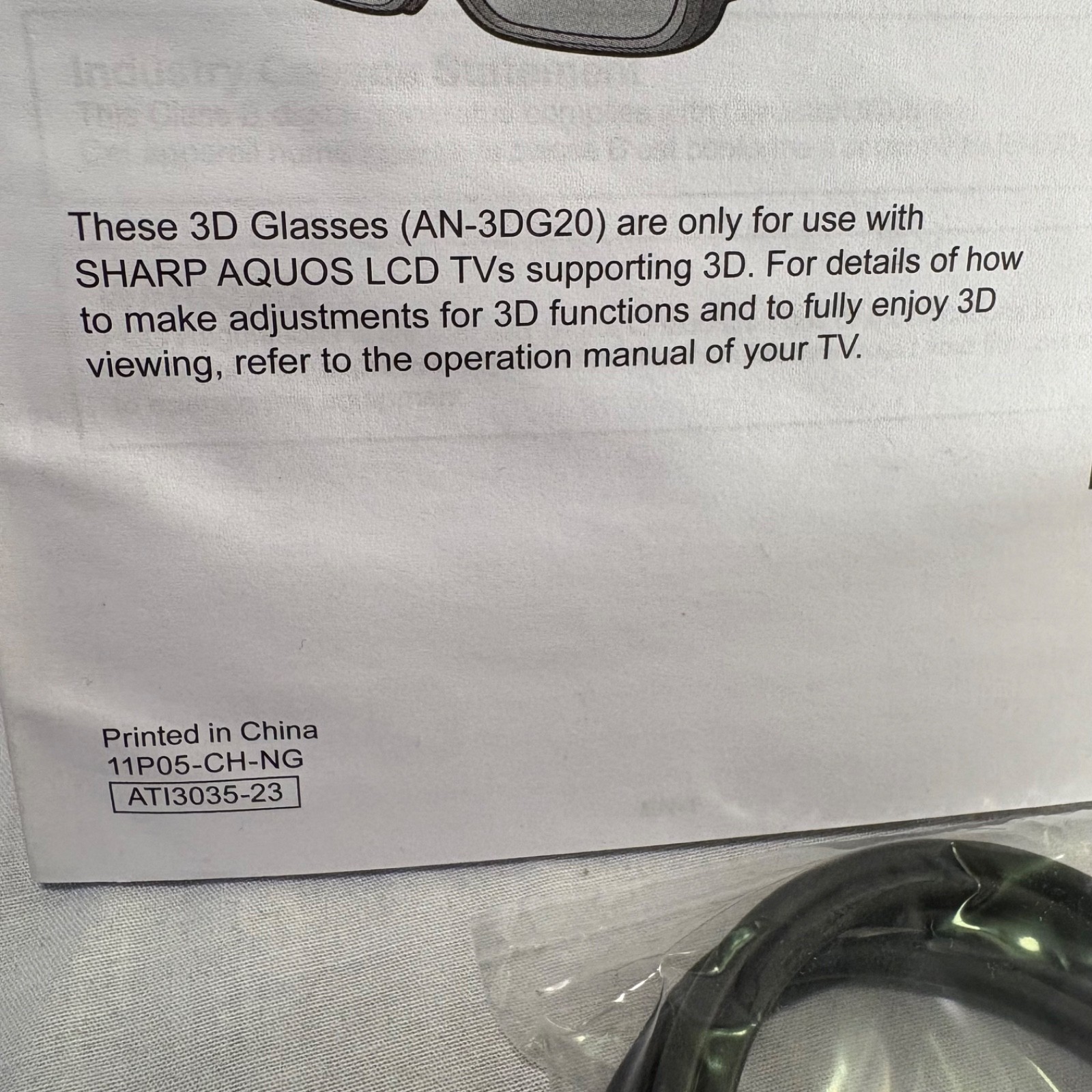 SHARP AN-3DG40 Active 3D Glasses