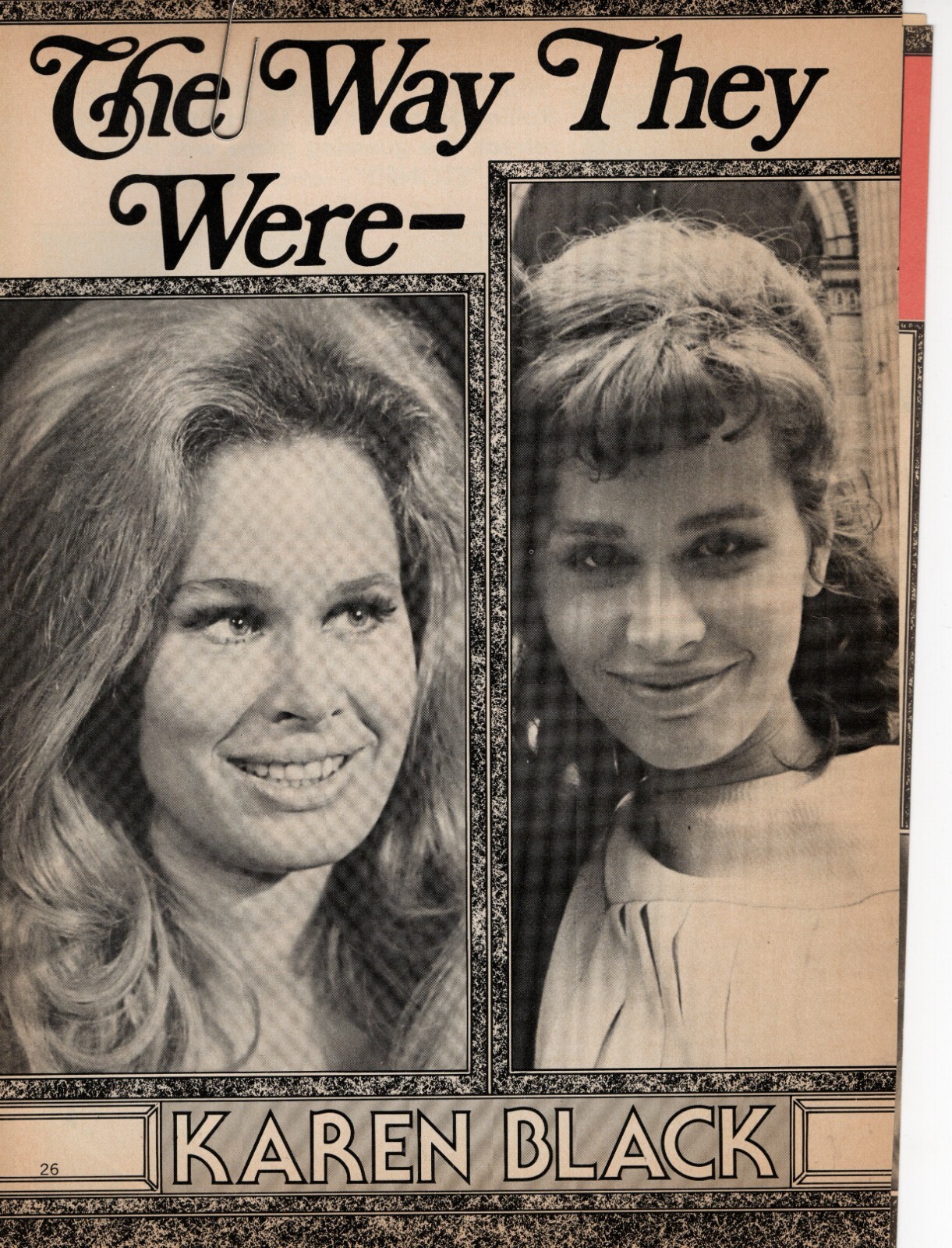 Karen Black Magazine Photo Clipping 2 page Q8726
