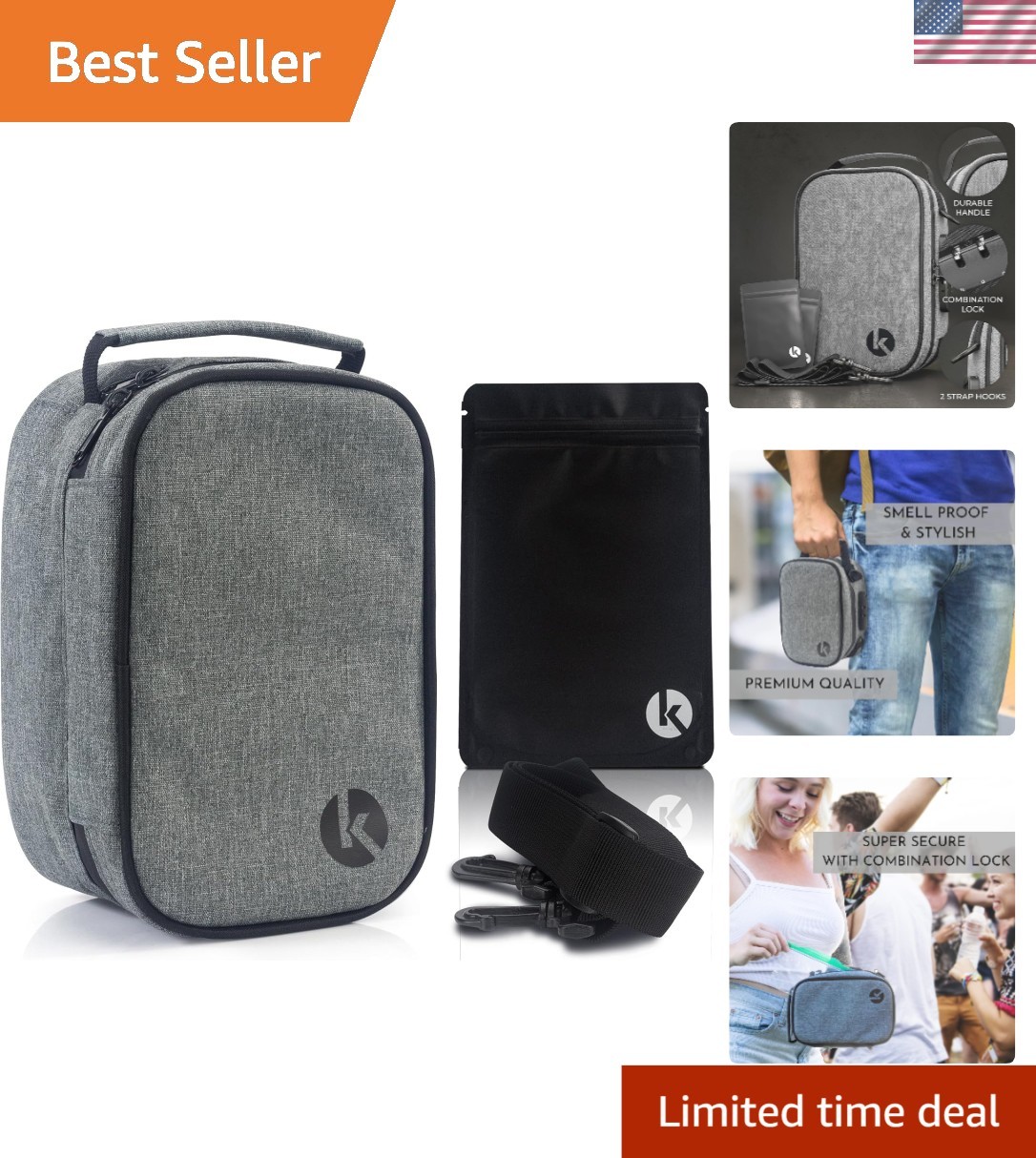 Compact Travel Medicine Storage Bag with Lock - Odor Control & Waterproof Design
