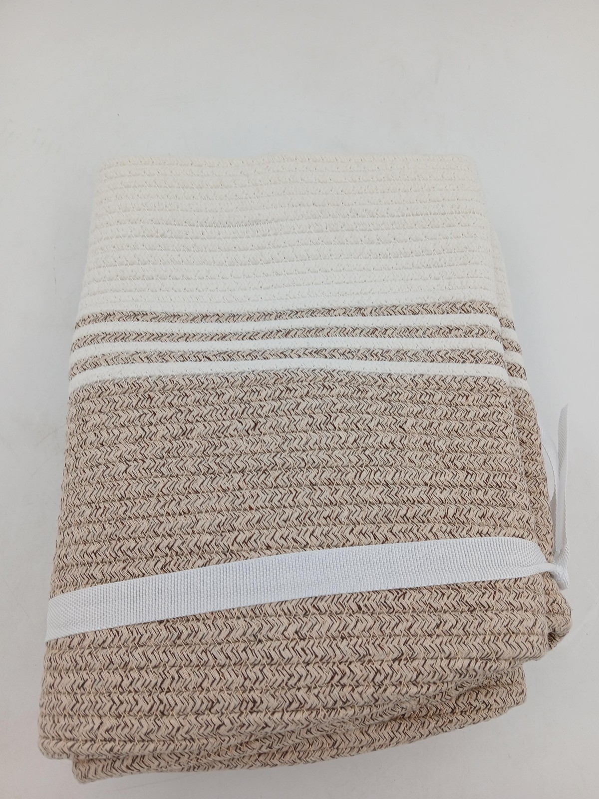 Large Woven Rope Storage Basket Bin Laundry Organizer Handles Home Decor Closet