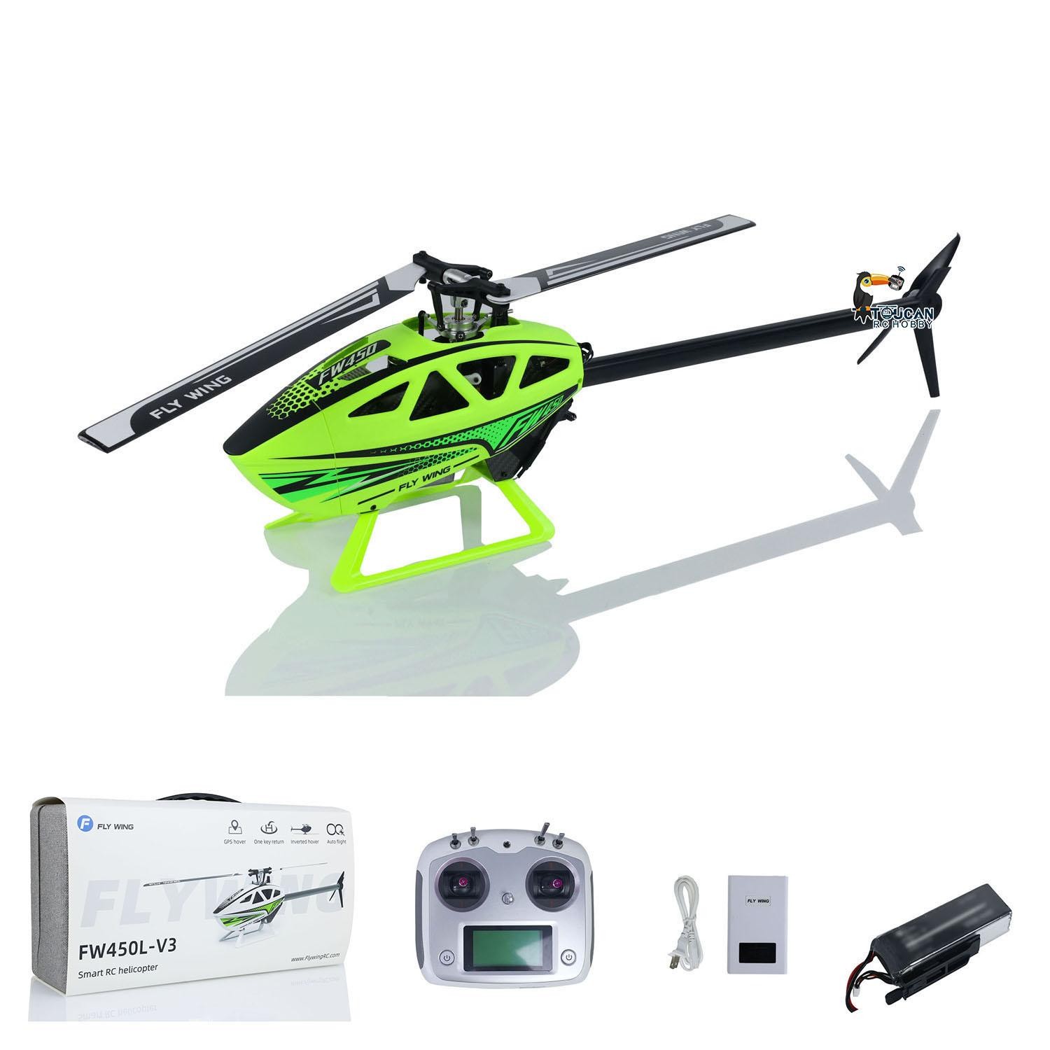 Used RC FLYWING 450L V3 Helicopter RTF Drone GPS Hover Aerobatic One Key Return