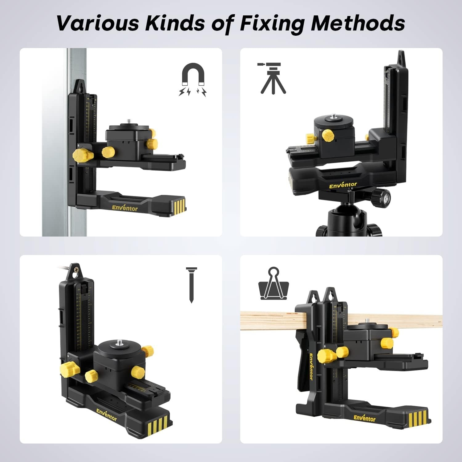 Precision Fine-Tuning Laser Level Adapter with Magnetic Base & Adjustable Clip