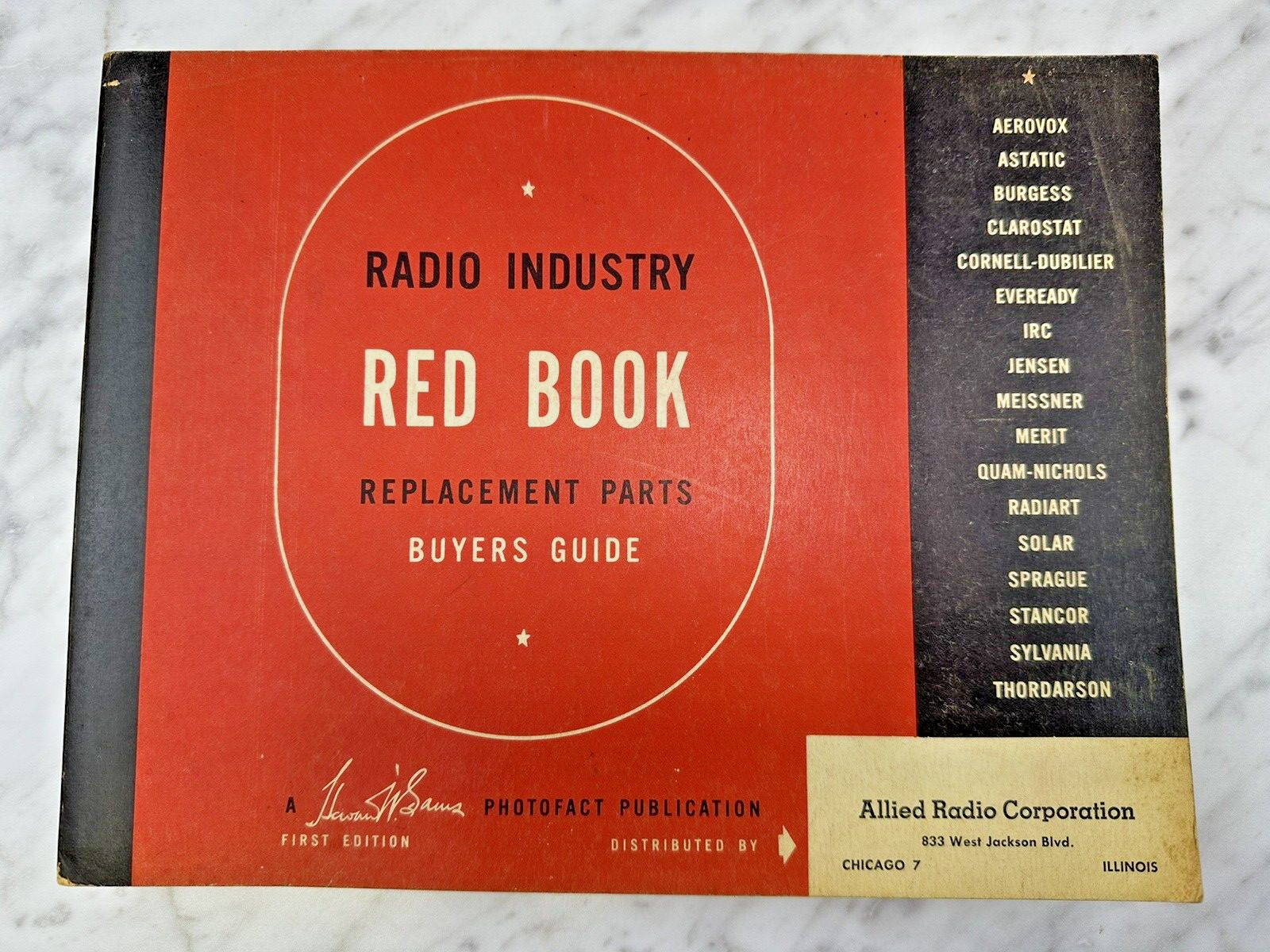 1948 Radio Industry Red Book Replacement Parts Guide Howard Sams 1st Ed. Vintage