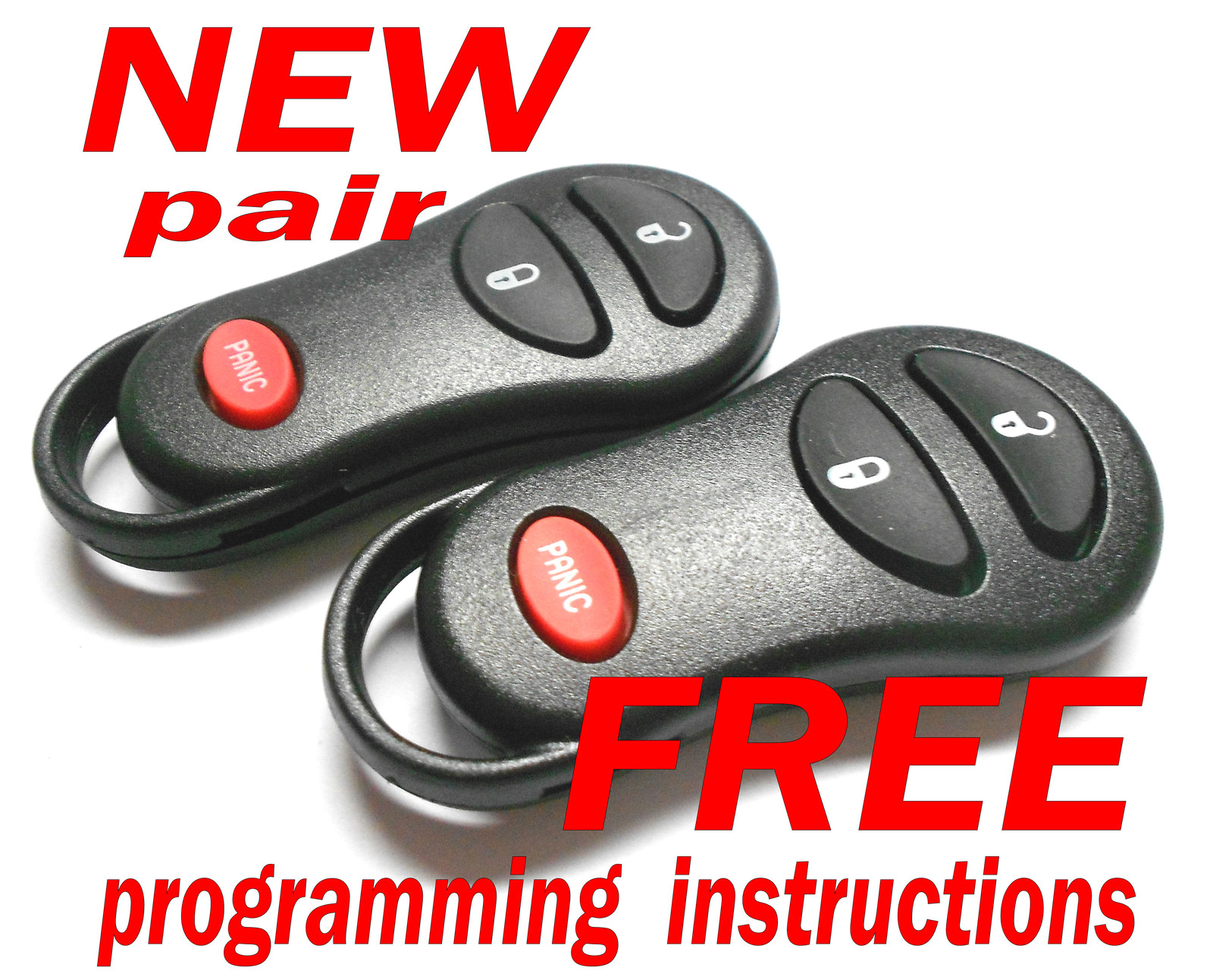 PAIR OEM ELECTRONIC KEYLESS REMOTE FOBS FOR 2002 - 2005 DODGE RAM 1500 2500
