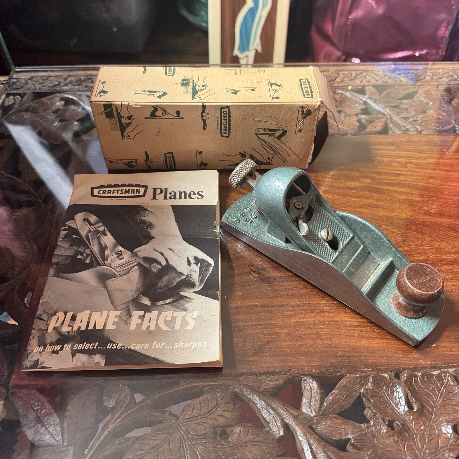 Vtg CRAFTSMAN Block Plane w/ Wood Knob - Made in USA 9 37051