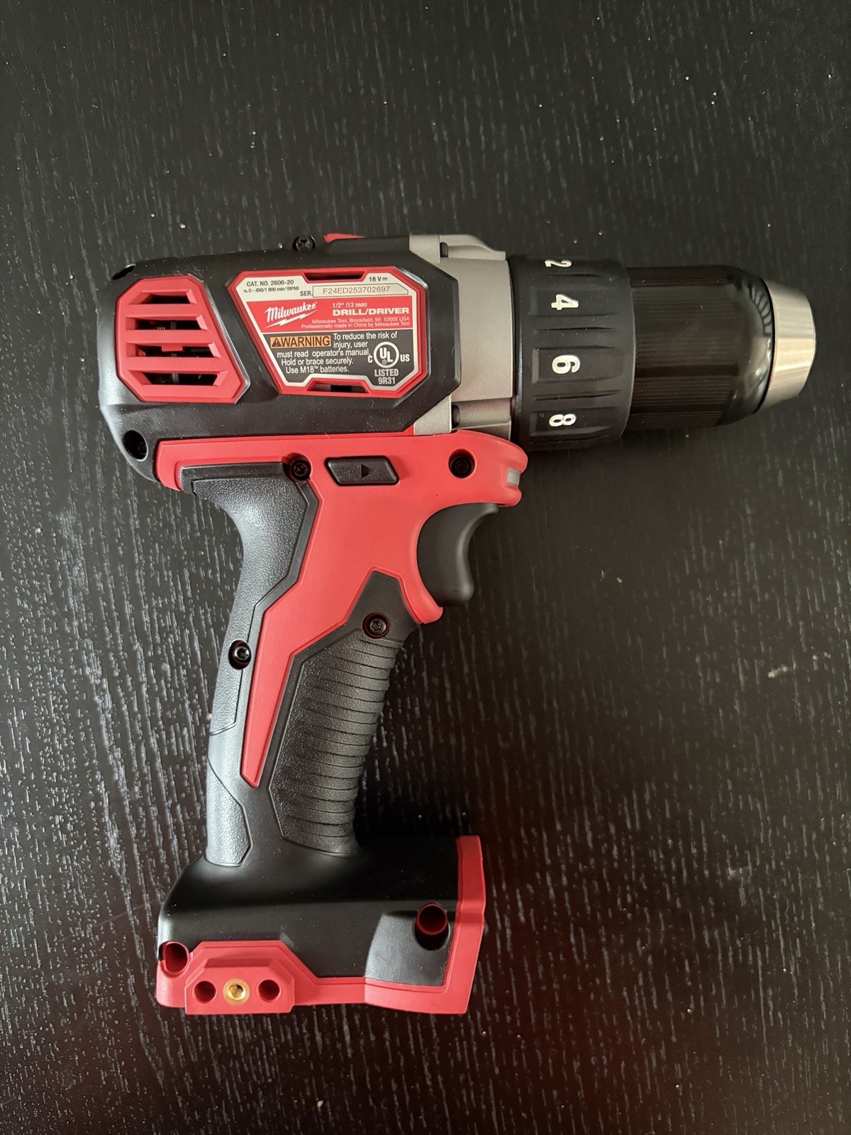 Milwaukee 2606-20 M18 18V Cordless Drill/Driver, Keyless Chuck, Tool Only