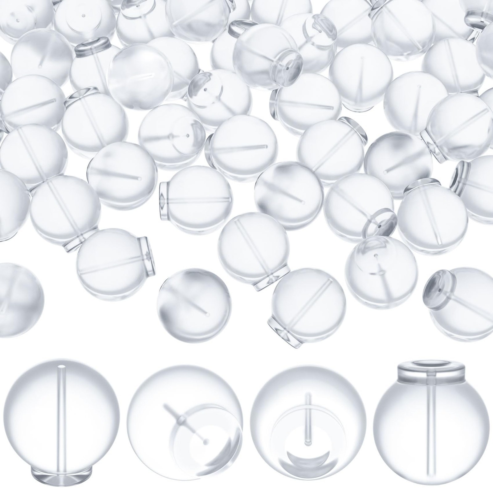 50 Pcs Comfort Impenetrable Soft Safety Backs, Secure Clear Rubber Earring Ba...