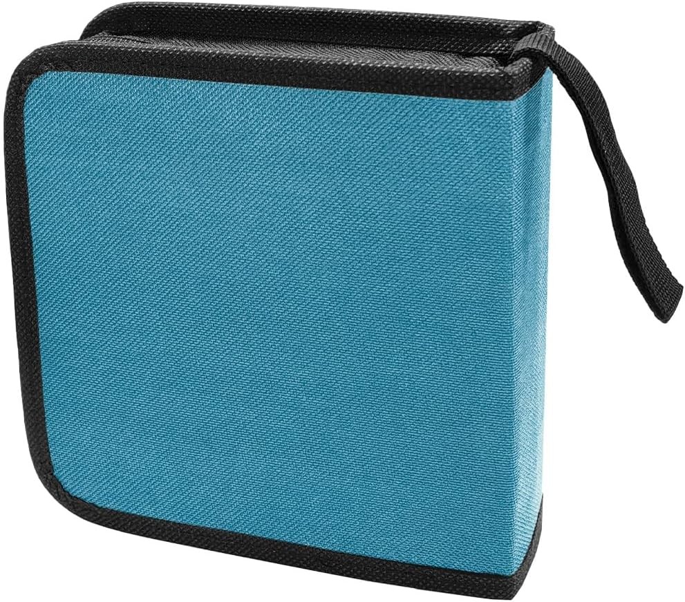 Car CD Case, 40 Capacity DVD Disc Storage Binder Wallet, Portable  Color: Blue