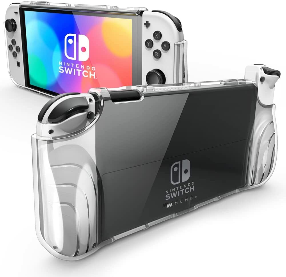 MUMBA FIts For Nintendo Switch OLED 2021, Protective Clear Cover with TPU Grip