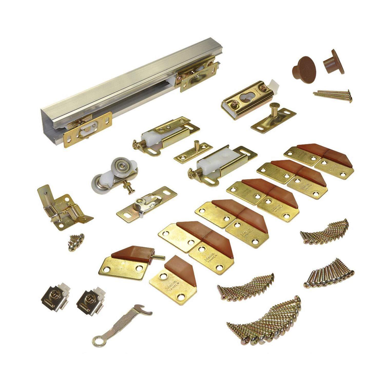 Johnson Hardware 100FD Commercial Grade Bi-Fold Door Hardware 48" 4 Door System