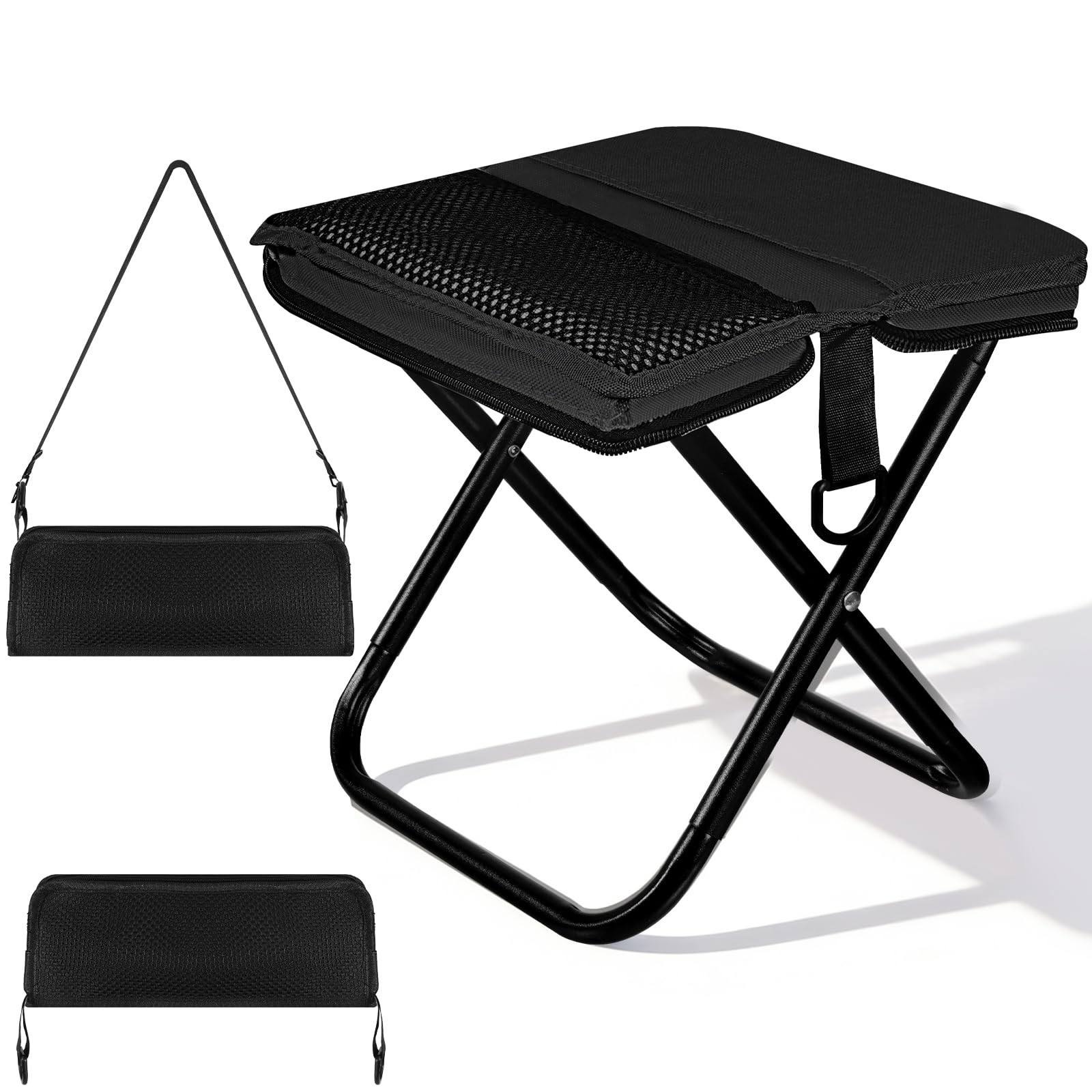 Ultra-Thin Portable Folding Stool - 1.97" Slim Fold, 0.99LB Lightweight, 200L...