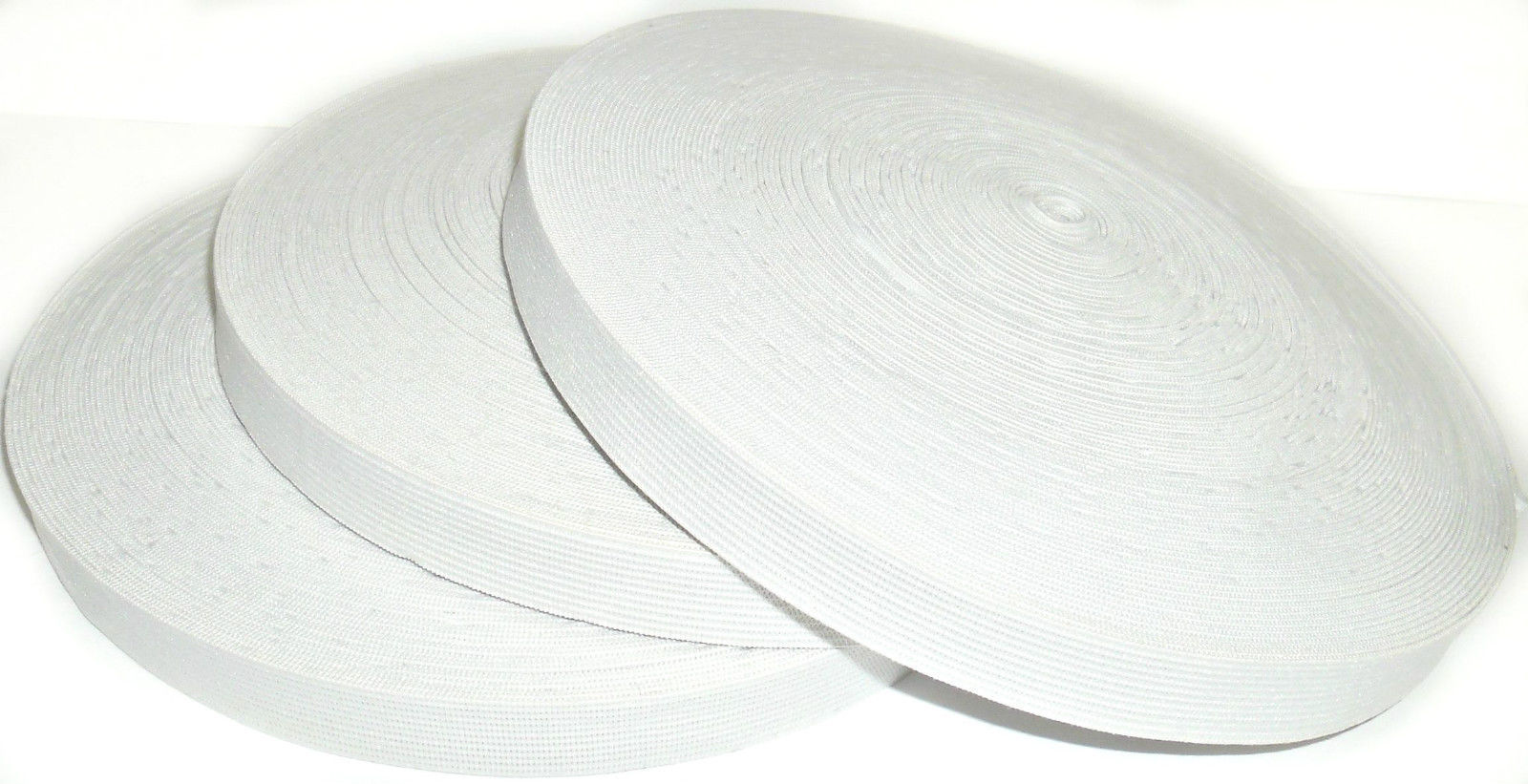 WHITE KNITTED ELASTIC, 18MM WIDE, 33MTR ROLL